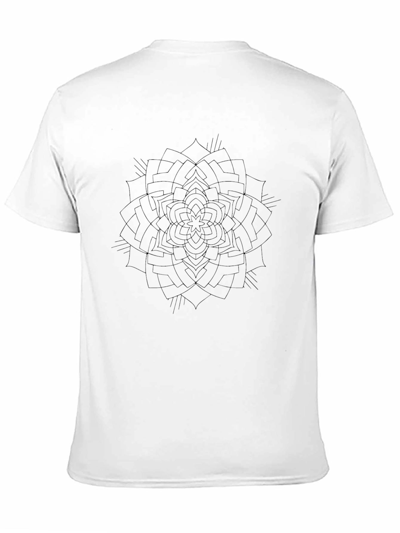 Geometric Mandala Tee - Black Cotton Graphic T-Shirt