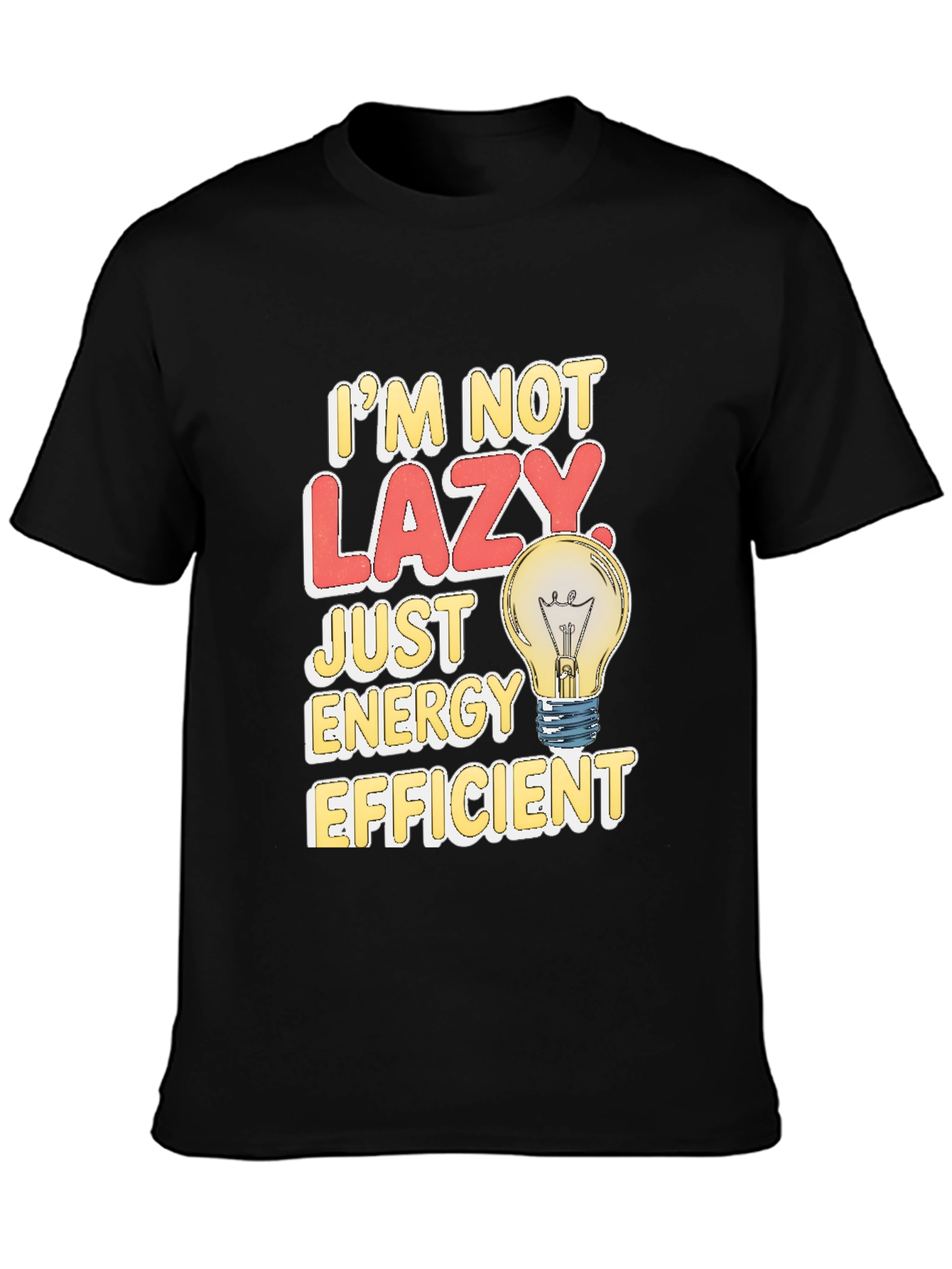 Funny Energy Efficient Lazy Light Bulb T-Shirt