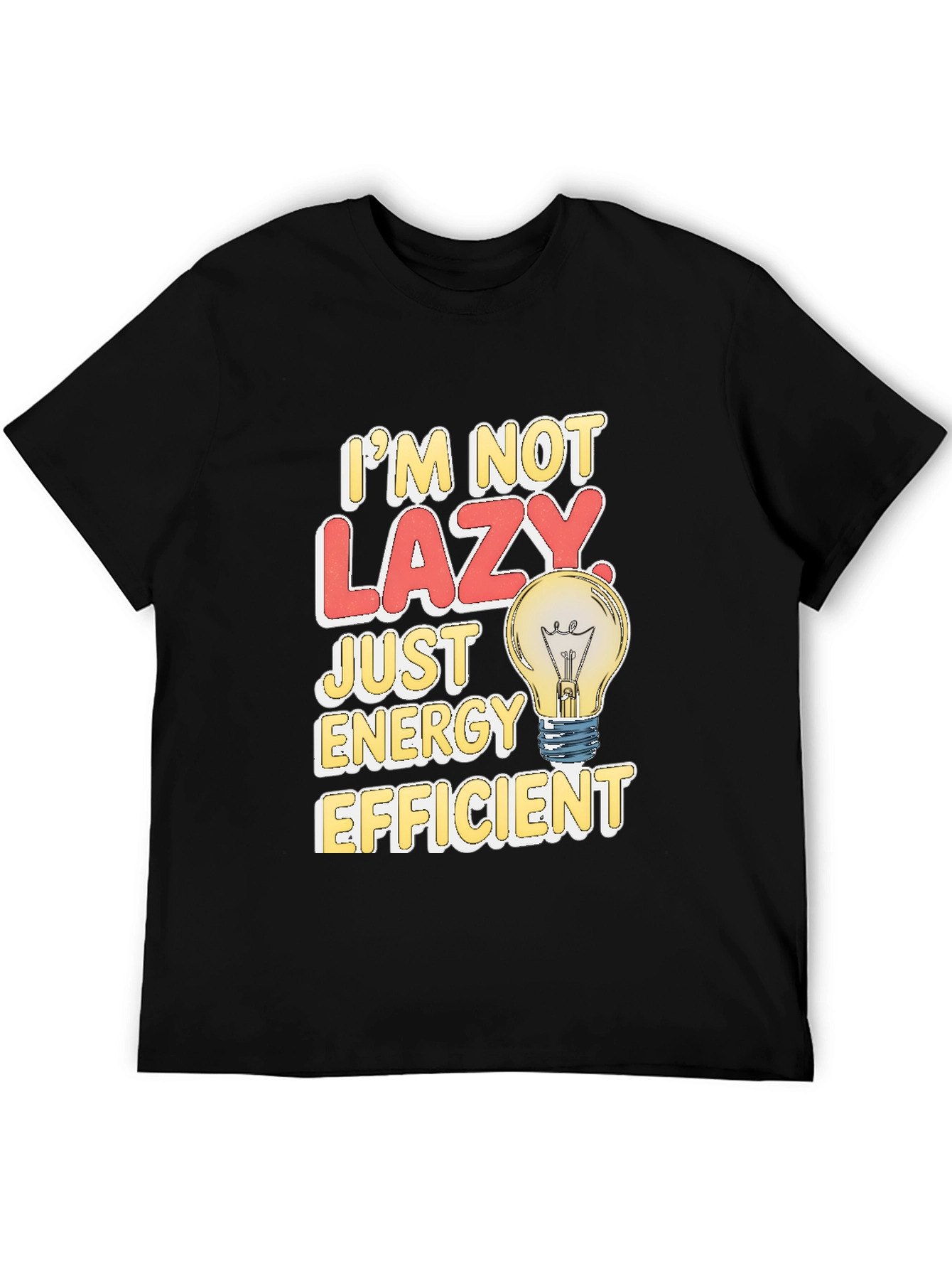 Funny Energy Efficient Lazy Light Bulb T-Shirt