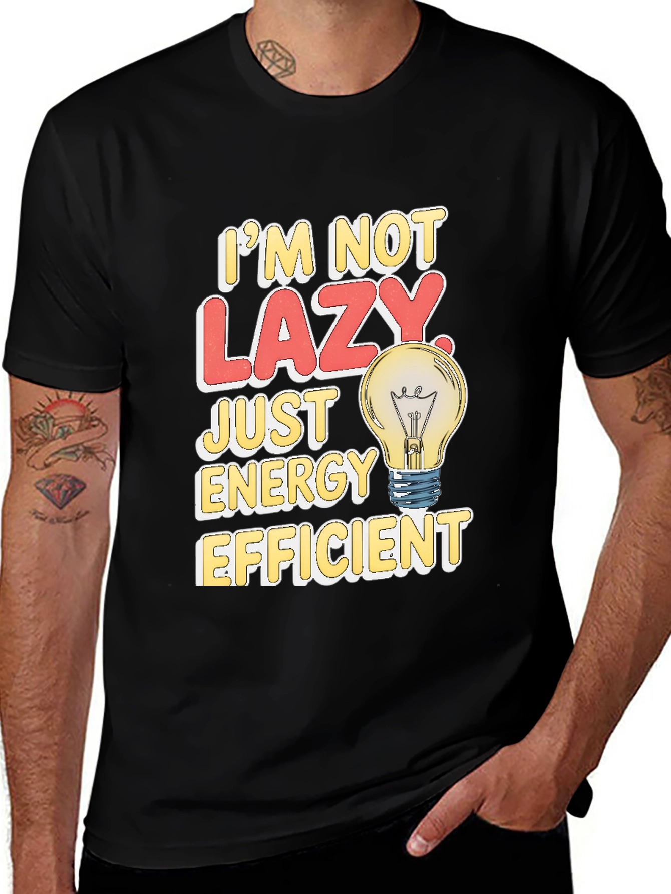 Funny Energy Efficient Lazy Light Bulb T-Shirt