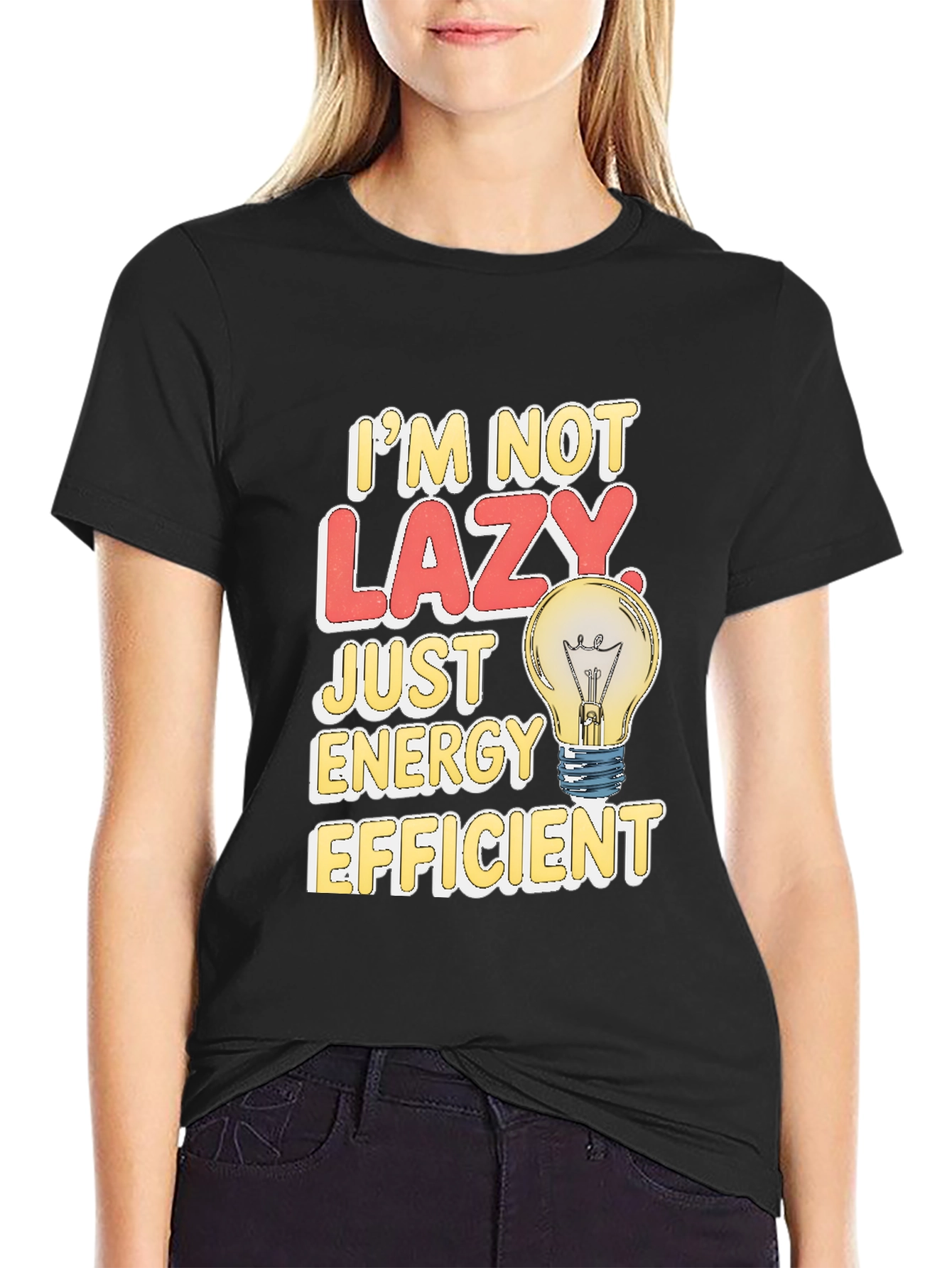 Funny Energy Efficient Lazy Light Bulb T-Shirt