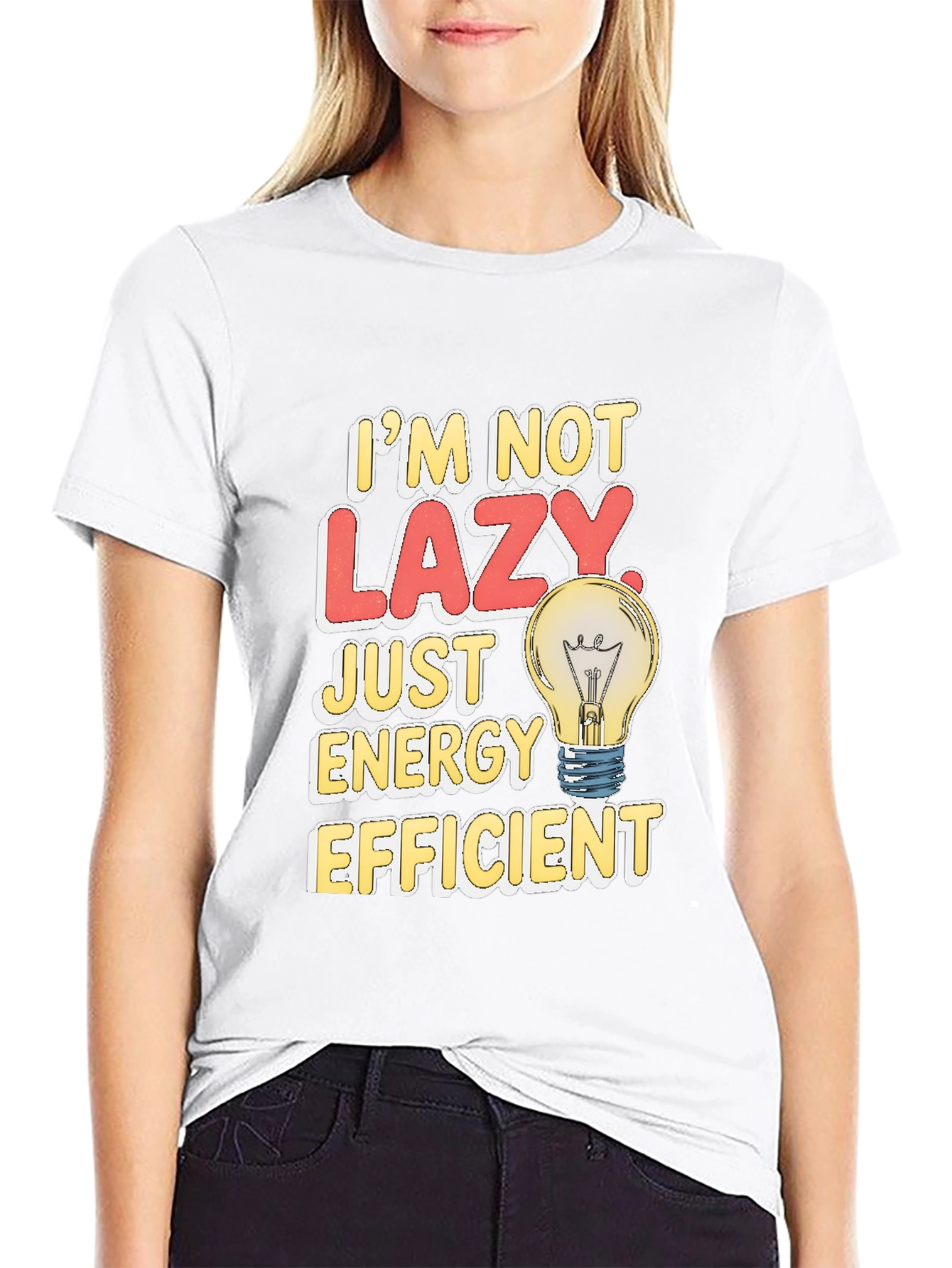 Funny Energy Efficient Lazy Light Bulb T-Shirt