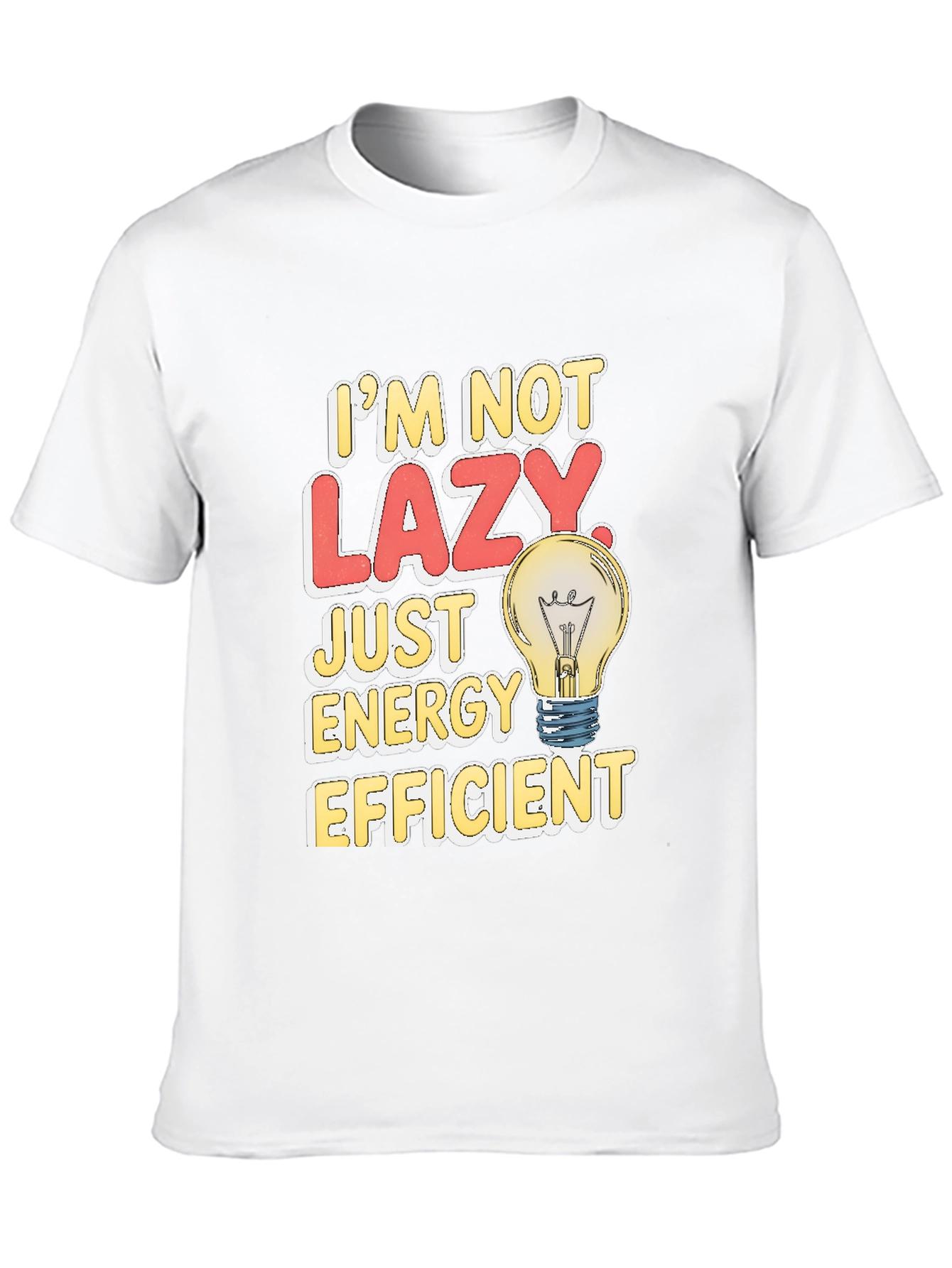 Funny Energy Efficient Lazy Light Bulb T-Shirt