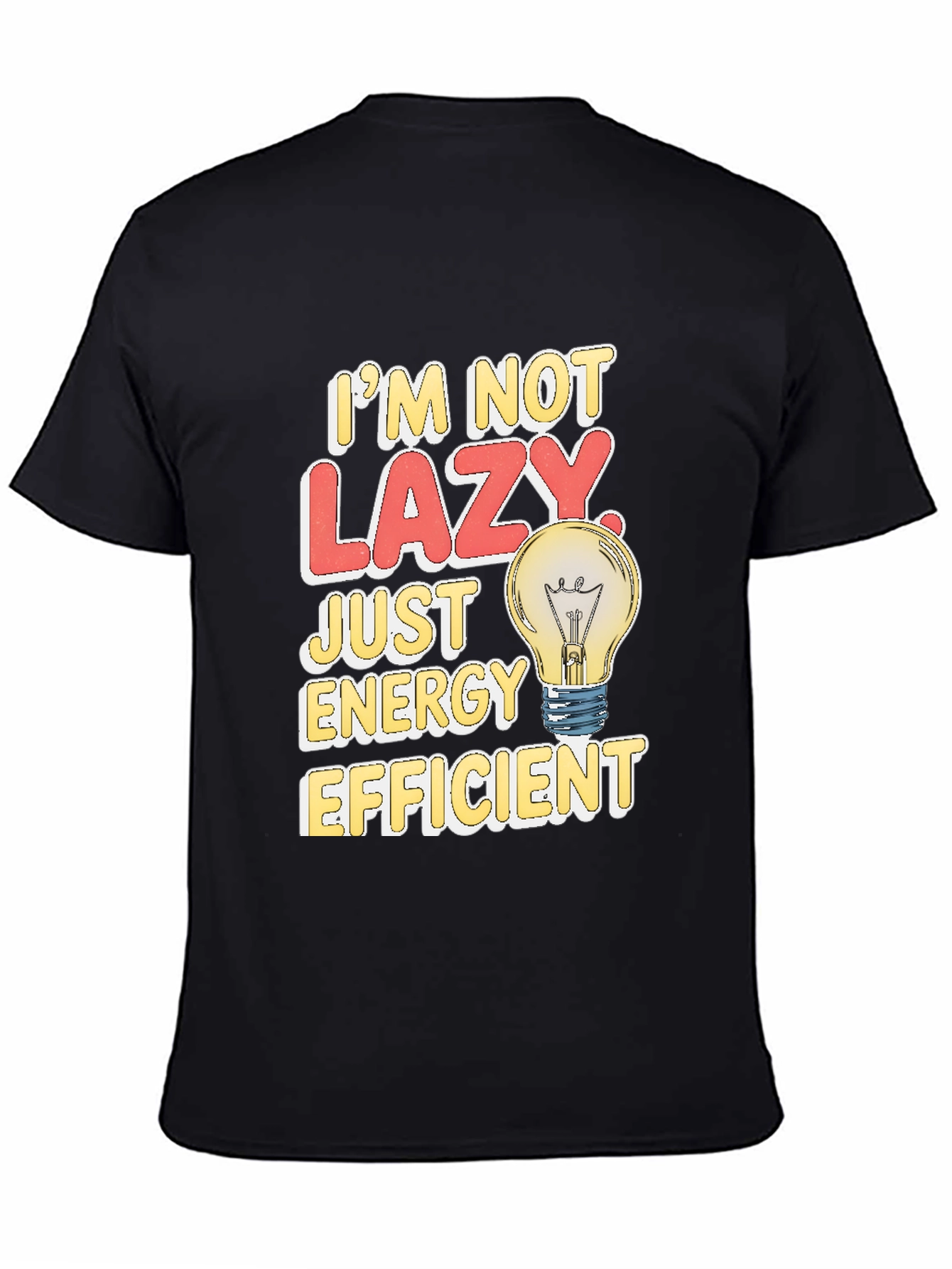 Funny Energy Efficient Lazy Light Bulb T-Shirt