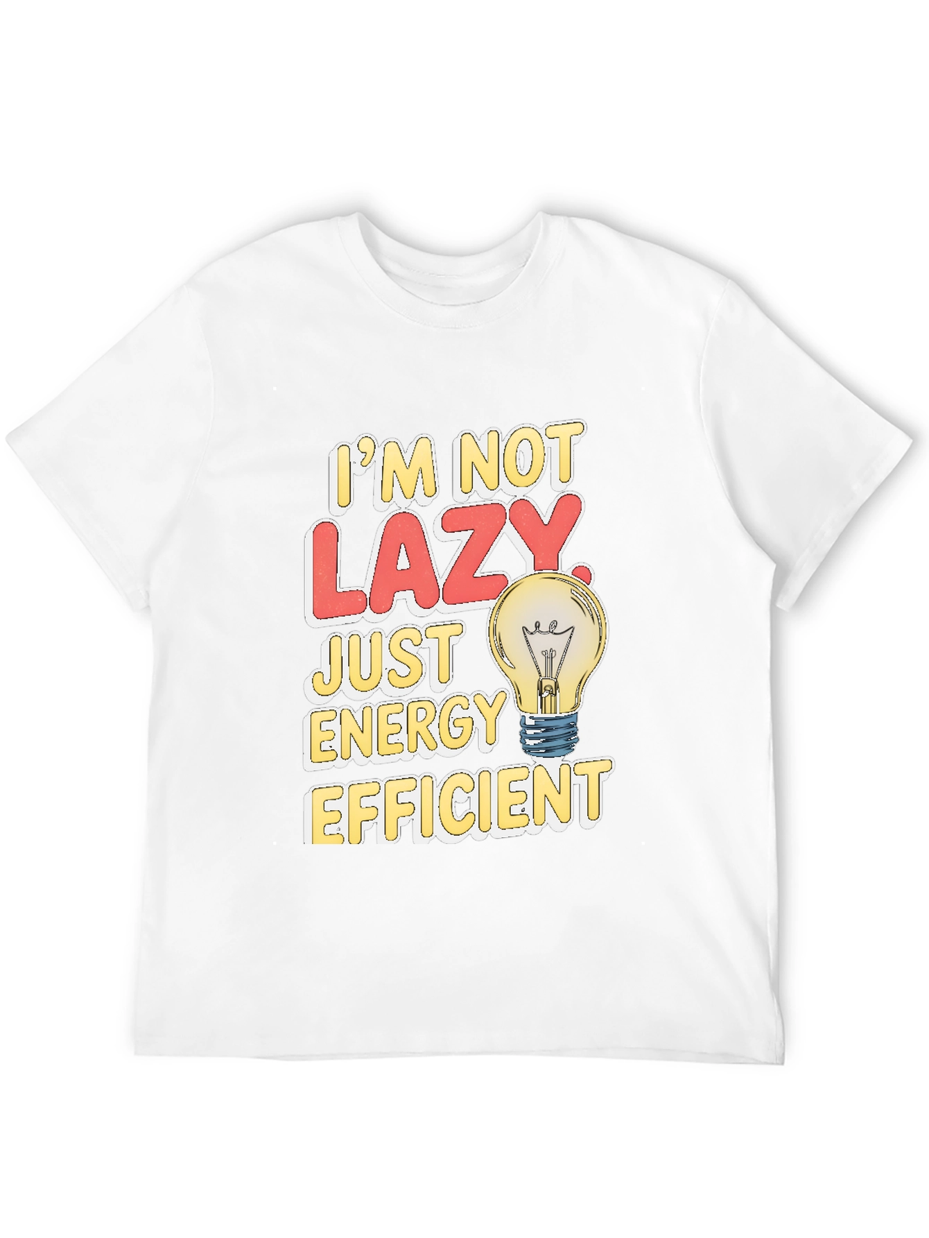 Funny Energy Efficient Lazy Light Bulb T-Shirt
