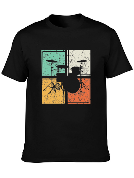 Retro Drum Kit Tee - Vintage Style Musician T-Shirt