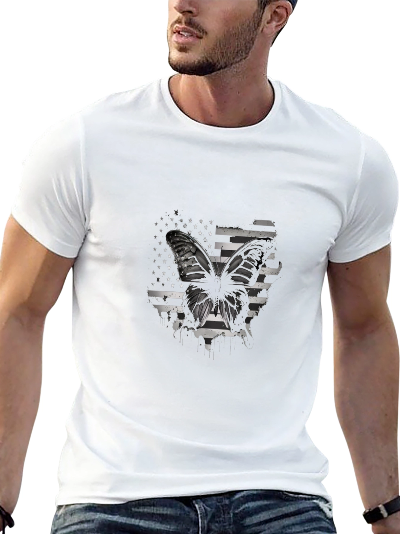 Butterfly American Flag Graphic Tee