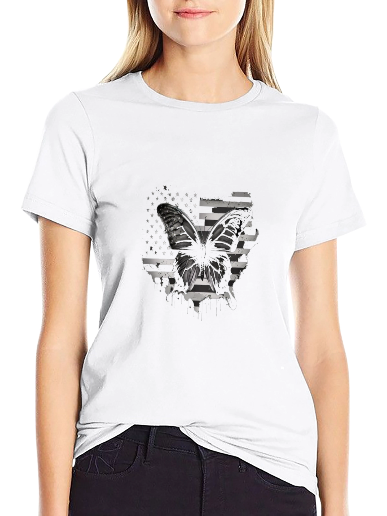 Butterfly American Flag Graphic Tee