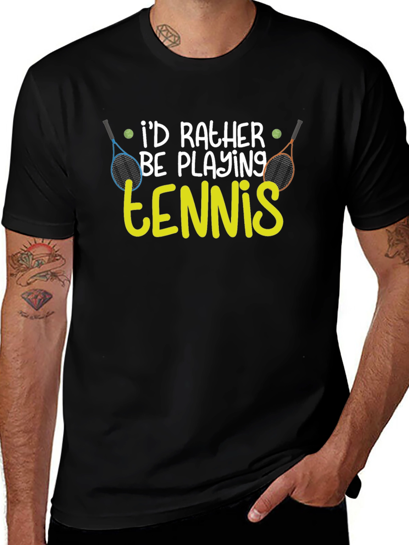 Id Rather Be Playing Tennis Graphic T-Shirt