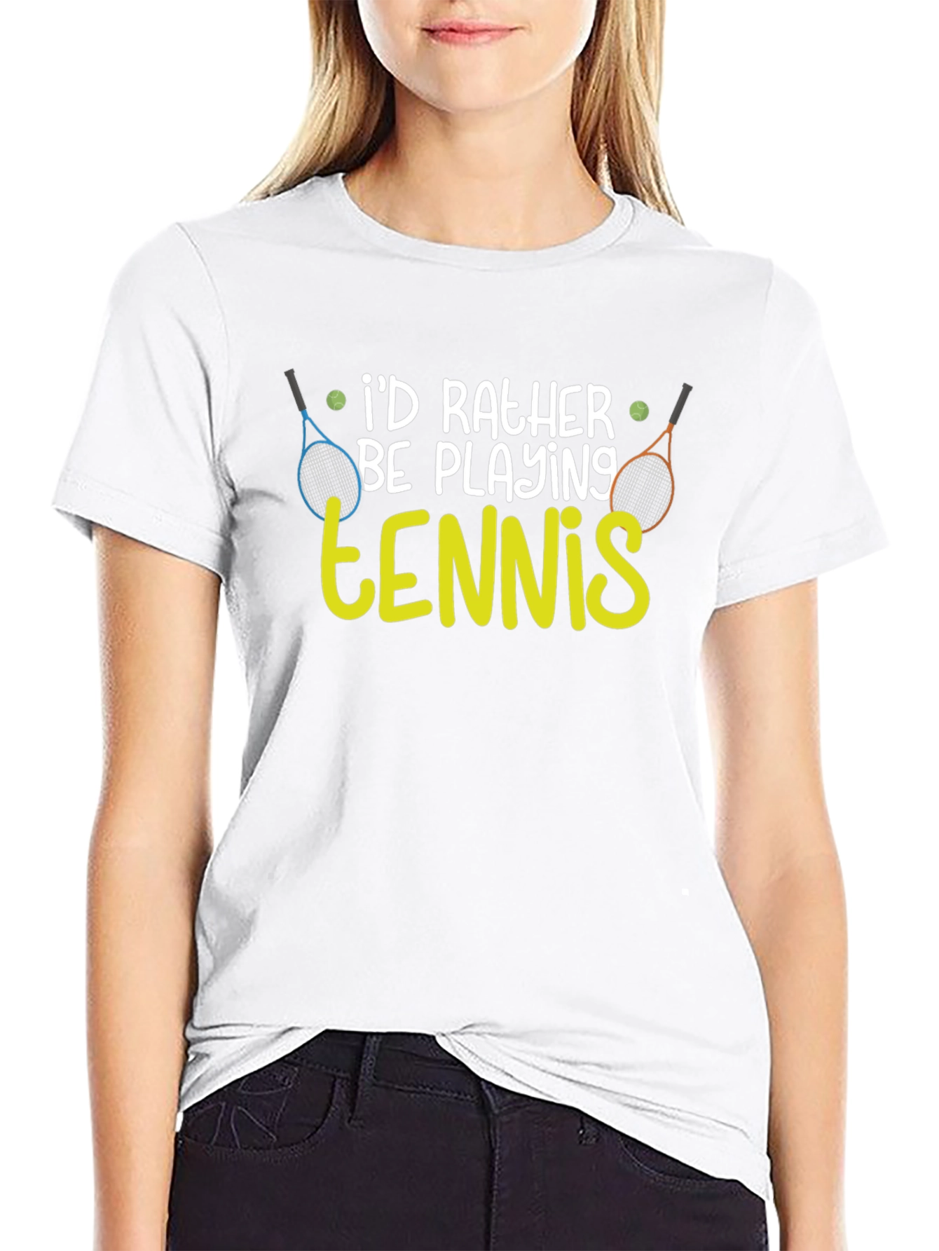 Id Rather Be Playing Tennis Graphic T-Shirt