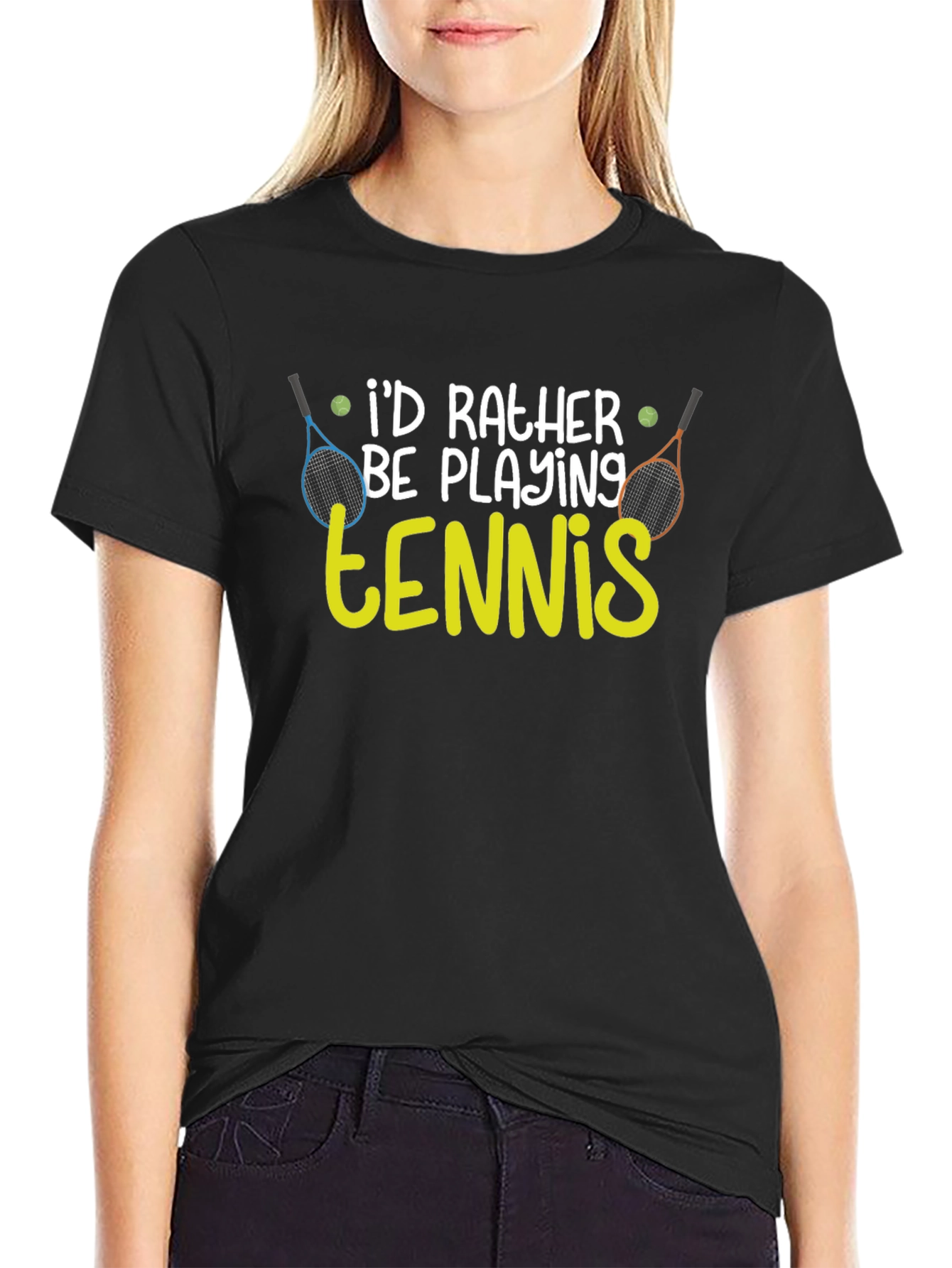 Id Rather Be Playing Tennis Graphic T-Shirt