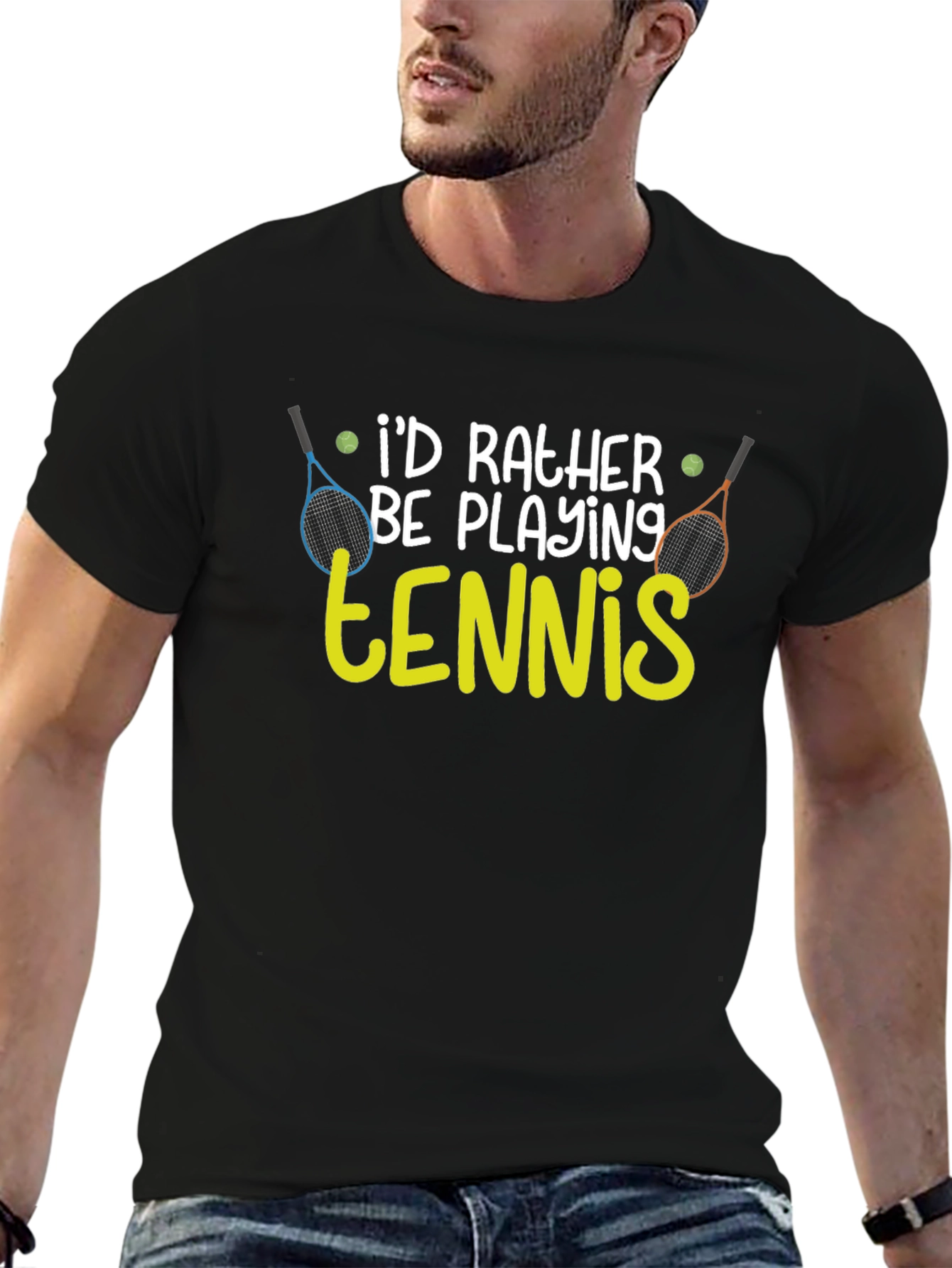 Id Rather Be Playing Tennis Graphic T-Shirt
