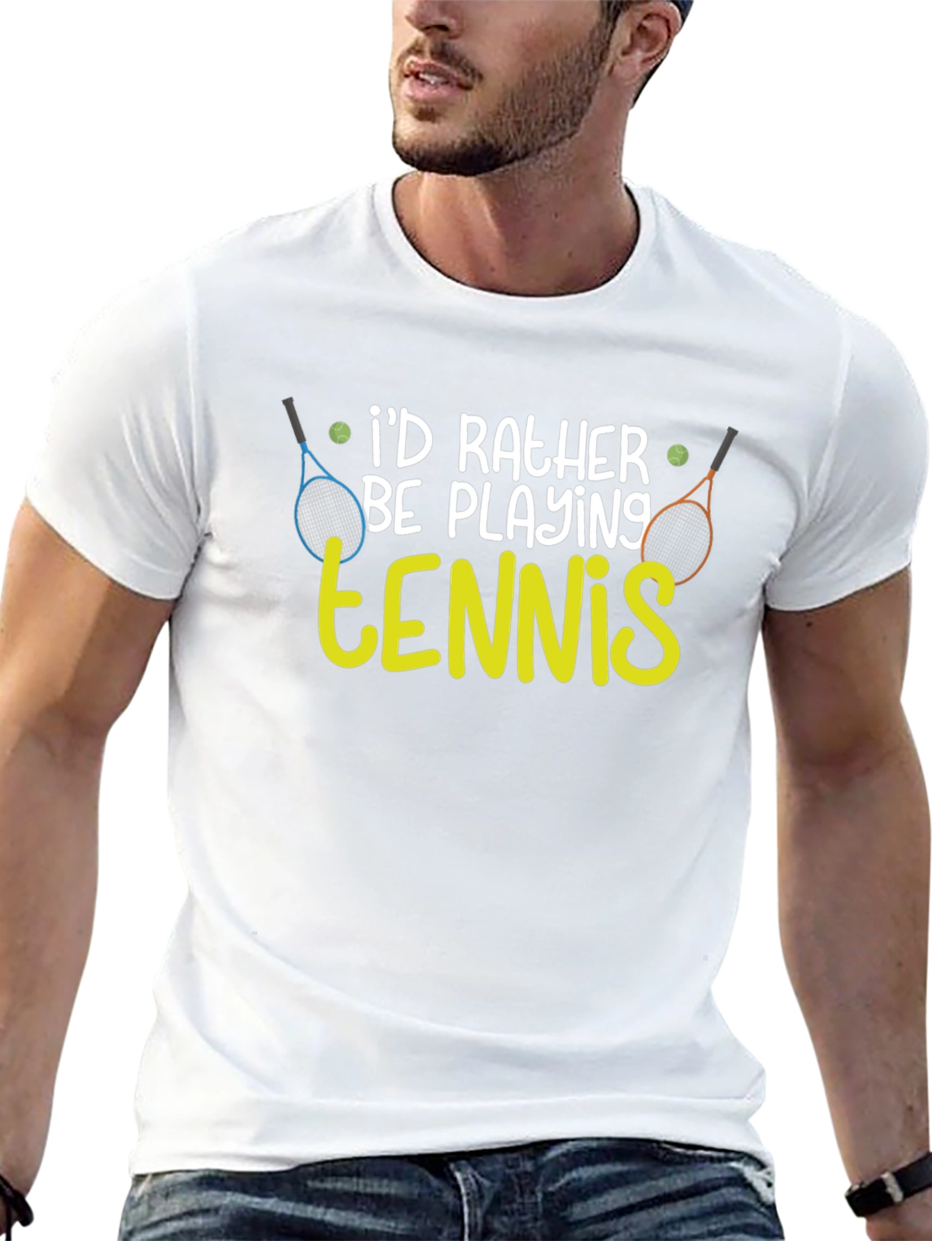 Id Rather Be Playing Tennis Graphic T-Shirt