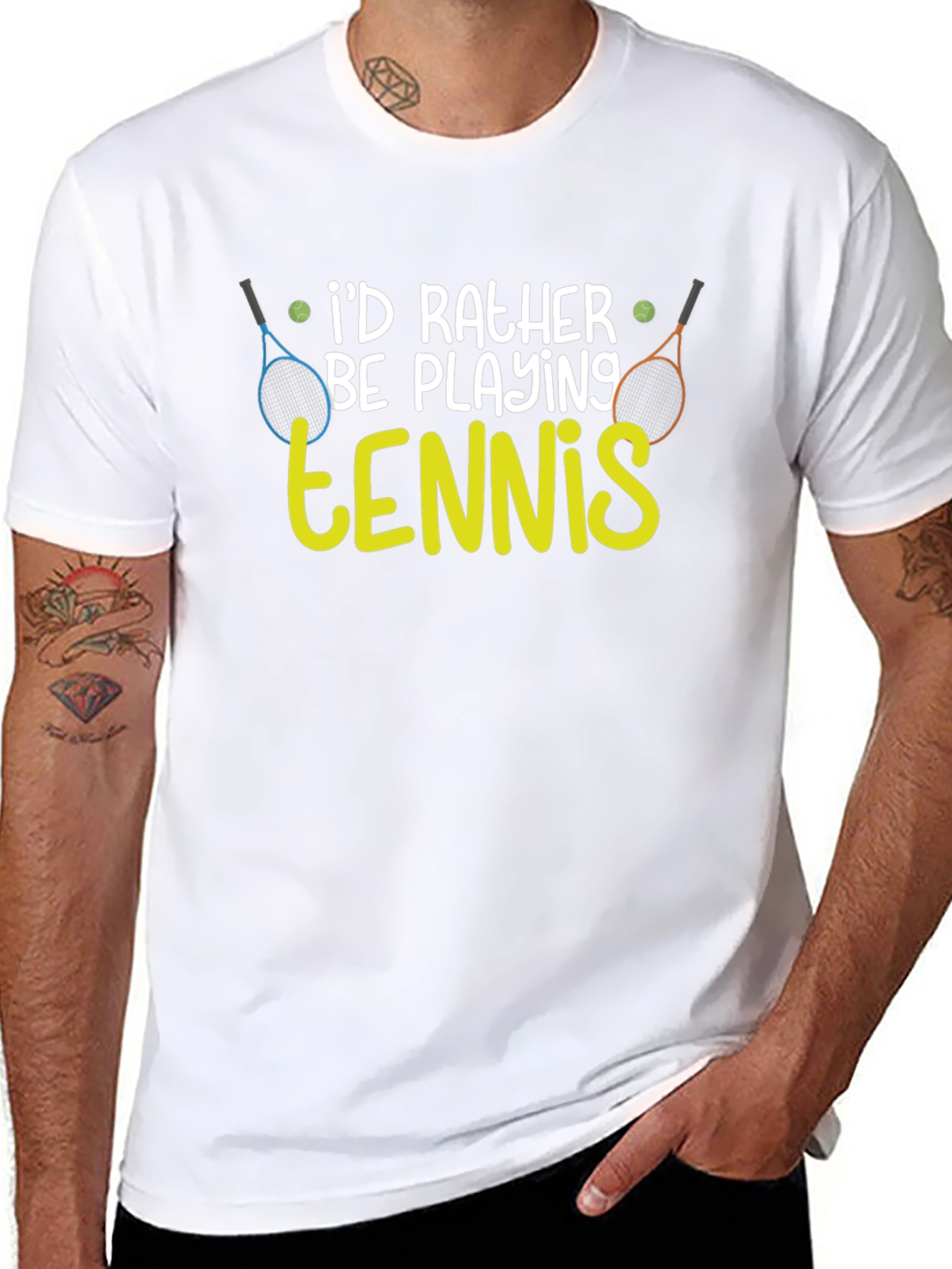 Id Rather Be Playing Tennis Graphic T-Shirt