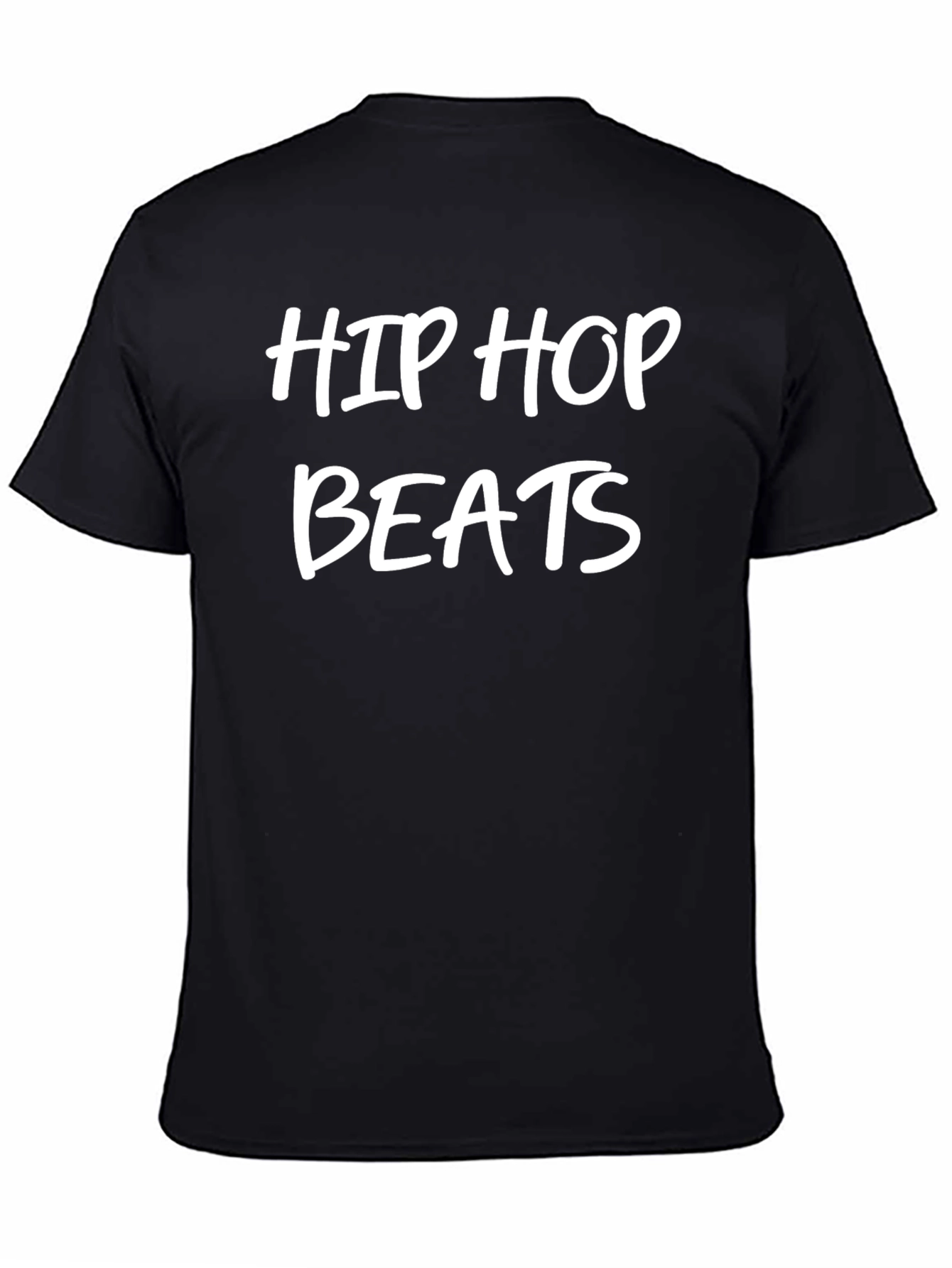 Hip Hop Beats Graphic Tee - Black Cotton T-Shirt