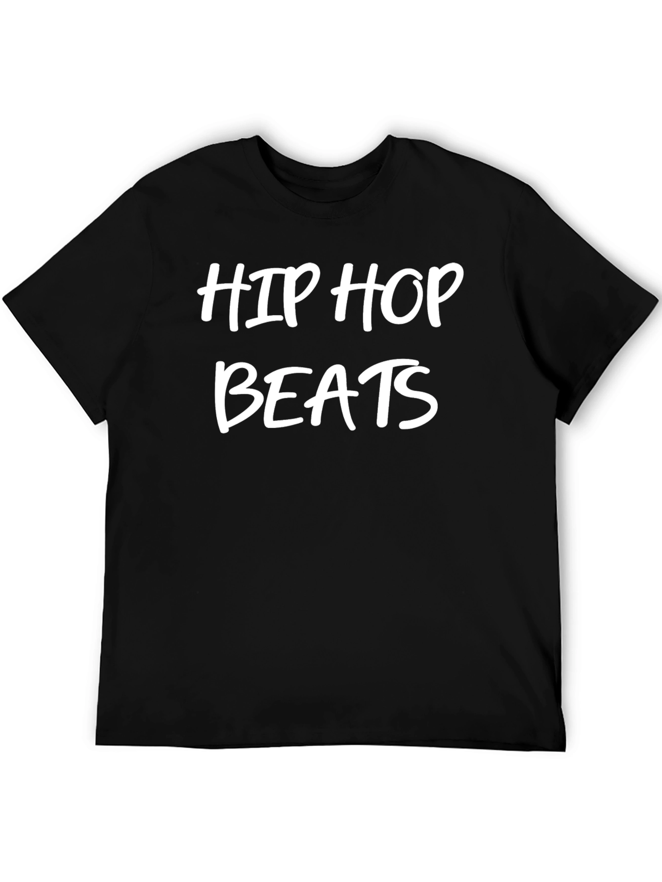 Hip Hop Beats Graphic Tee - Black Cotton T-Shirt
