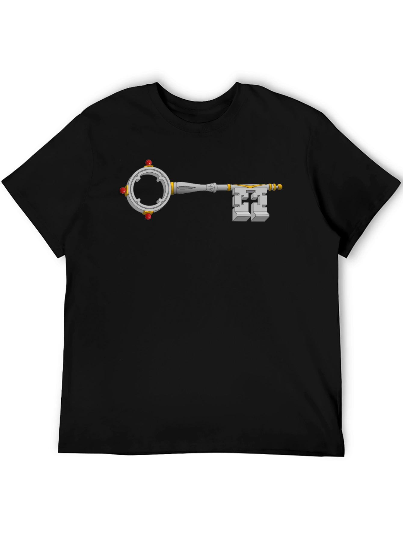 Fantasy Key Graphic Tee - Black Cotton T-Shirt