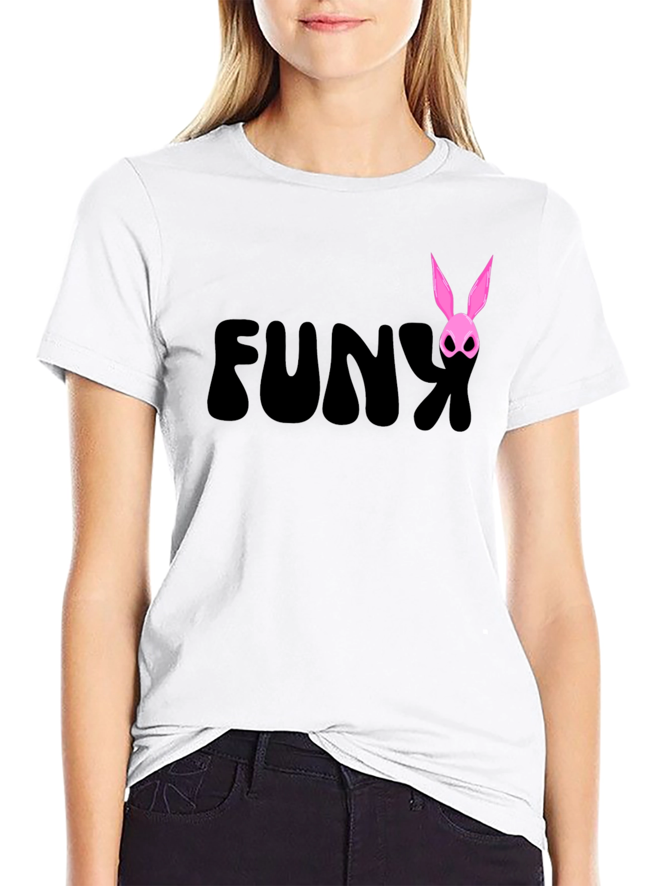 Funky Bunny Graphic Tee - Black