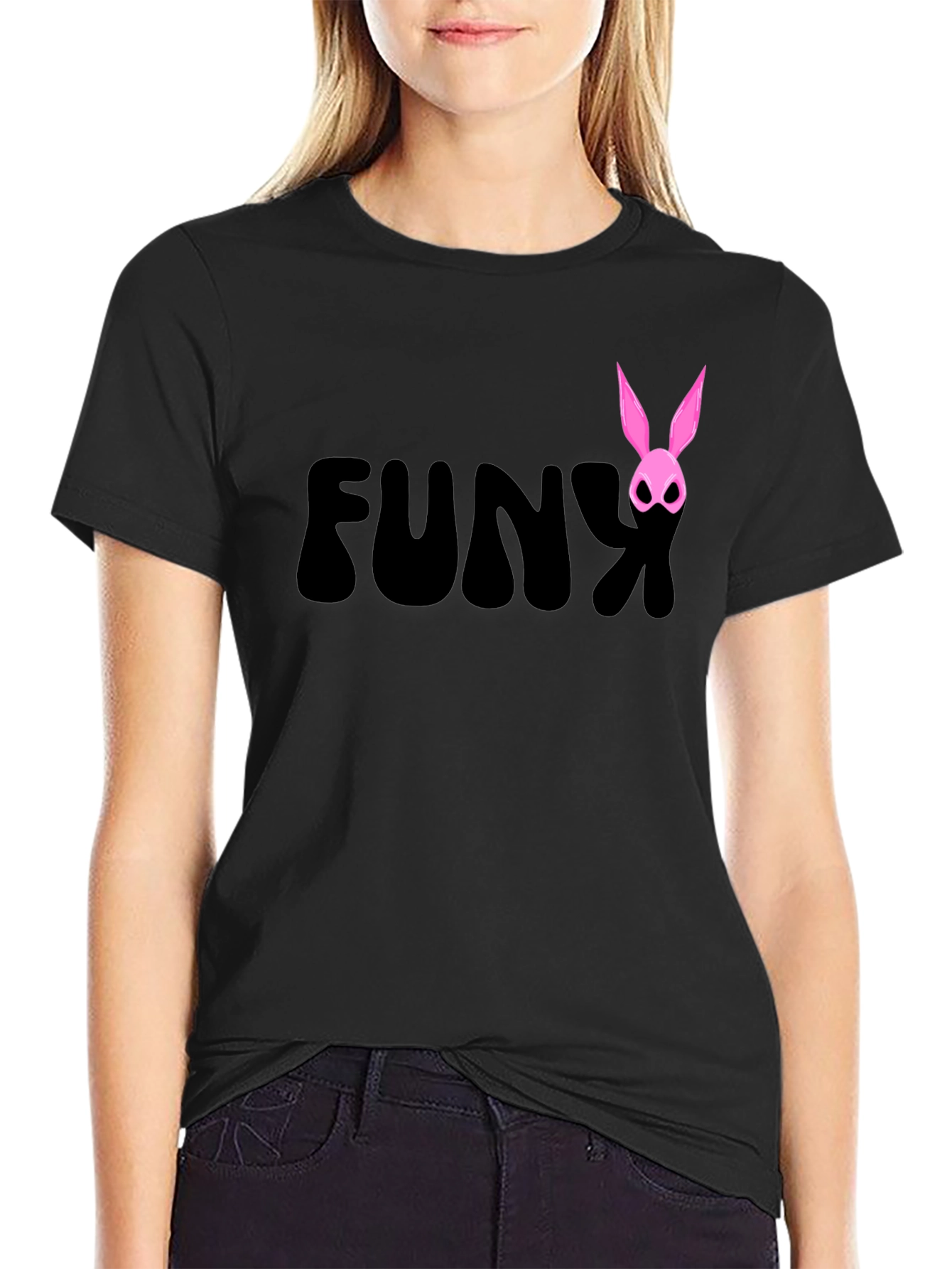 Funky Bunny Graphic Tee - Black