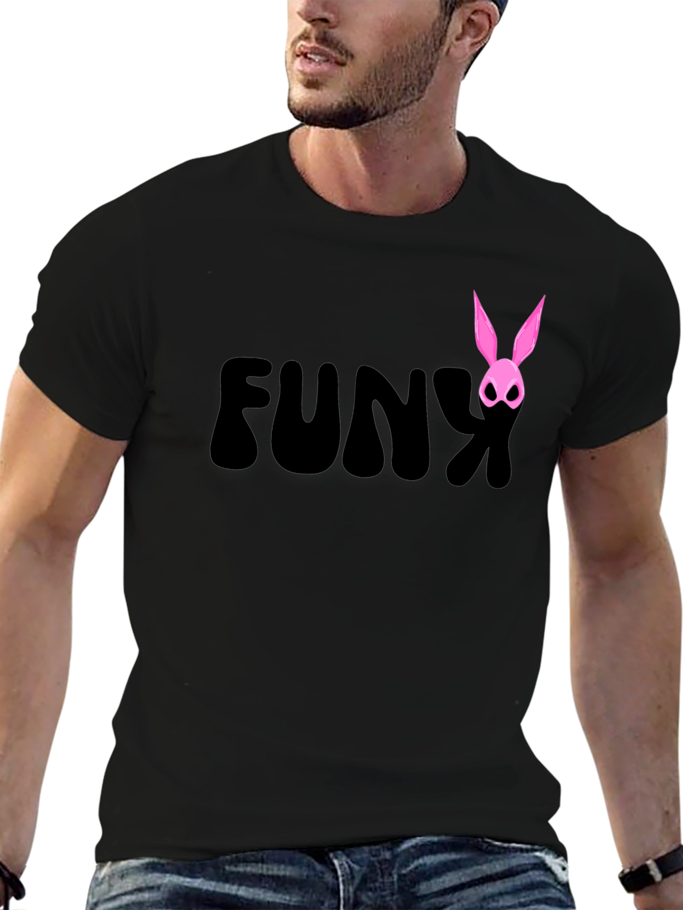 Funky Bunny Graphic Tee - Black
