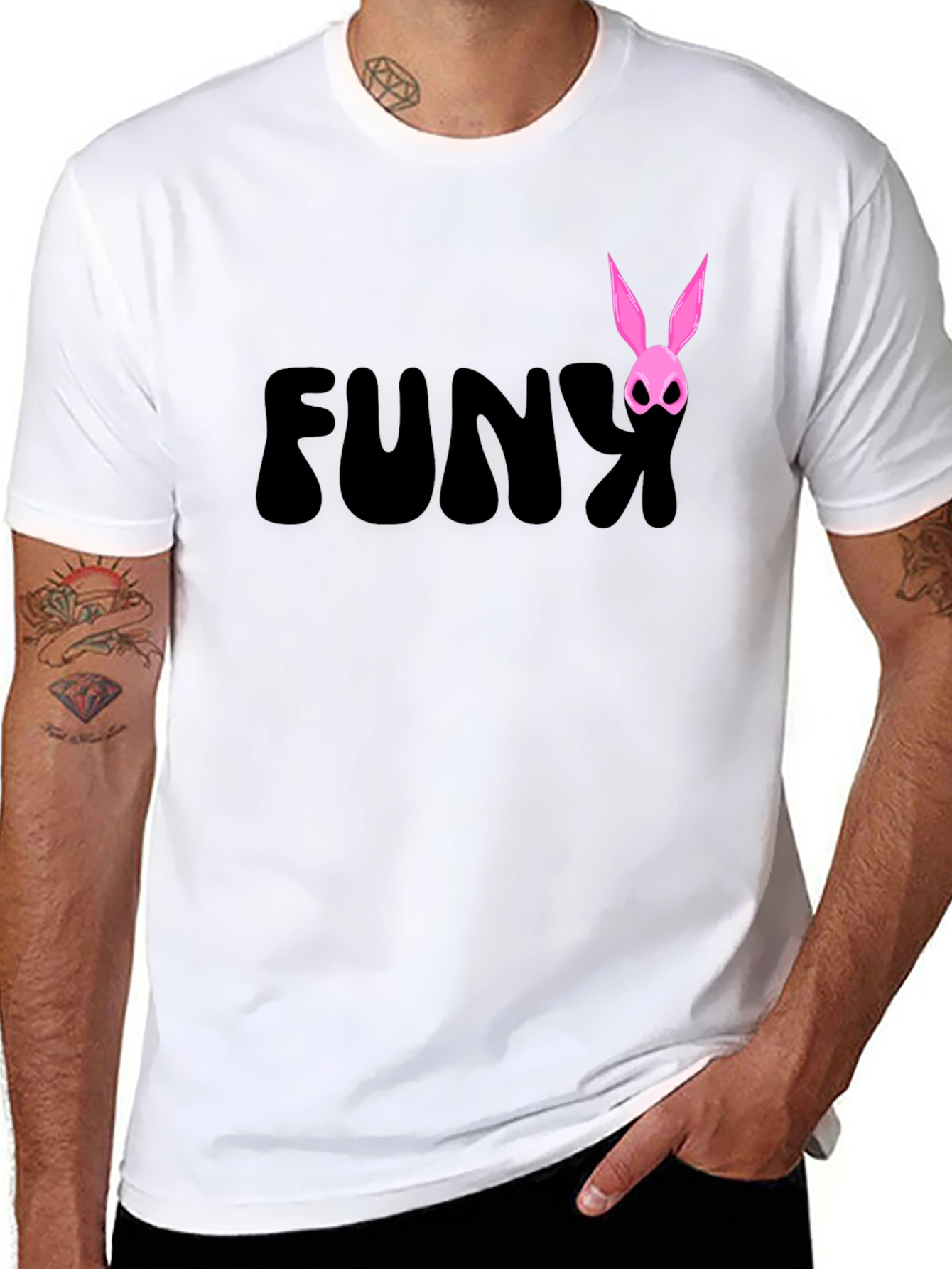 Funky Bunny Graphic Tee - Black
