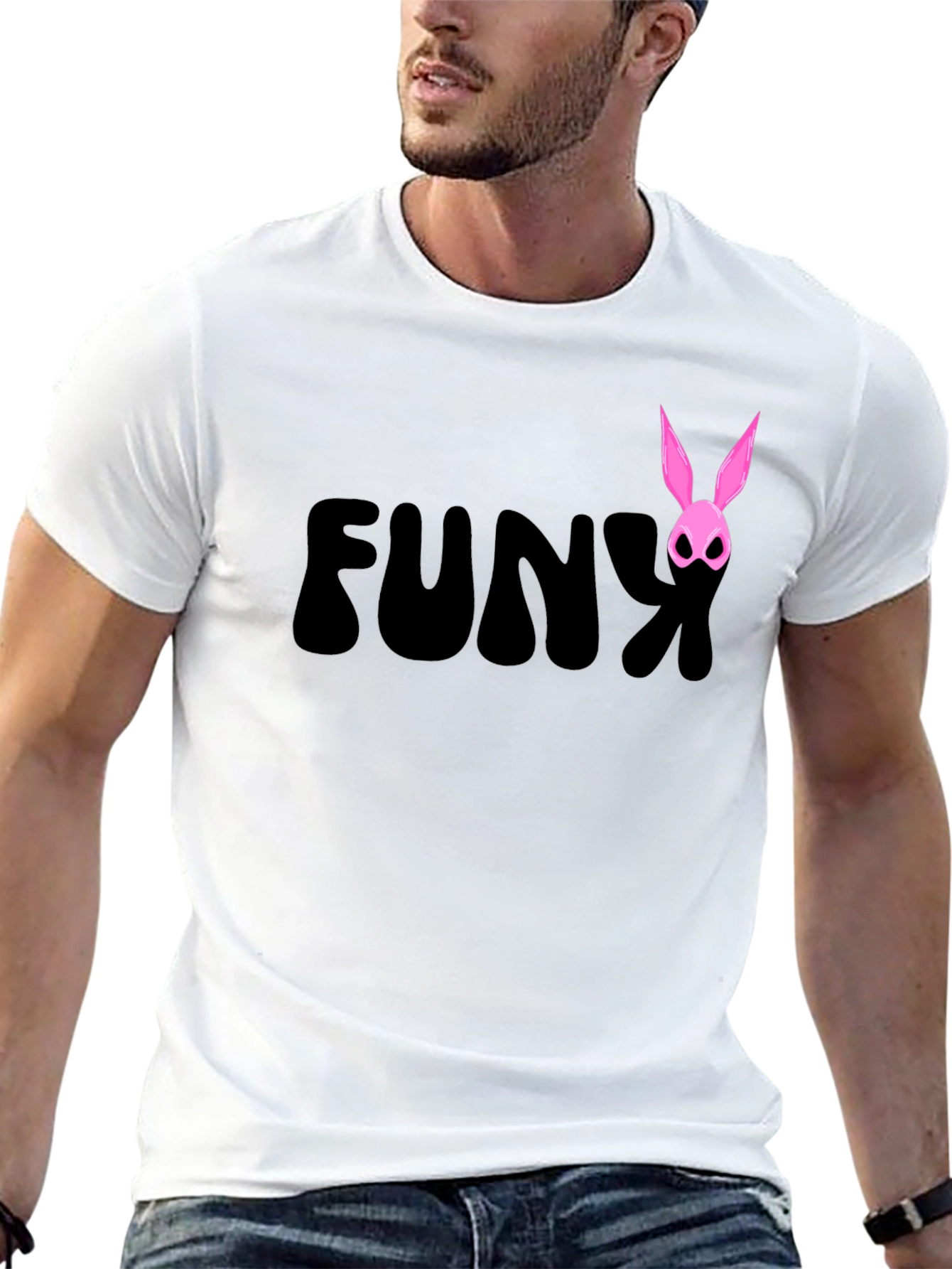 Funky Bunny Graphic Tee - Black