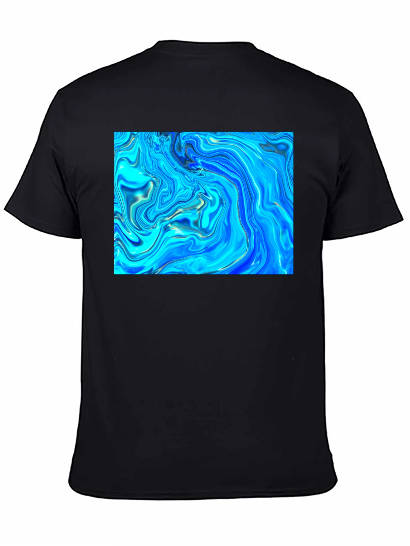 Abstract Blue Swirl Graphic Tee