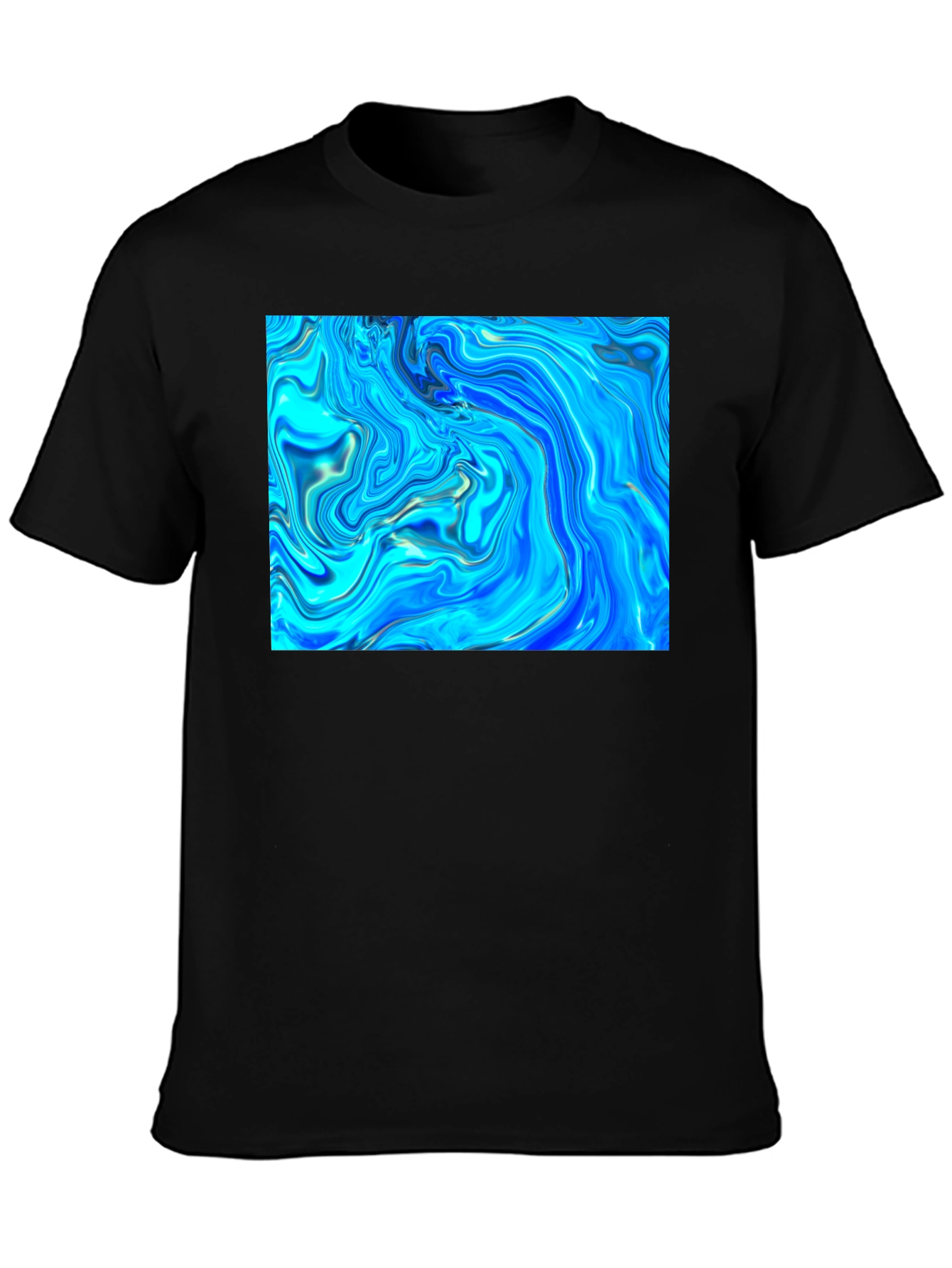 Abstract Blue Swirl Graphic Tee