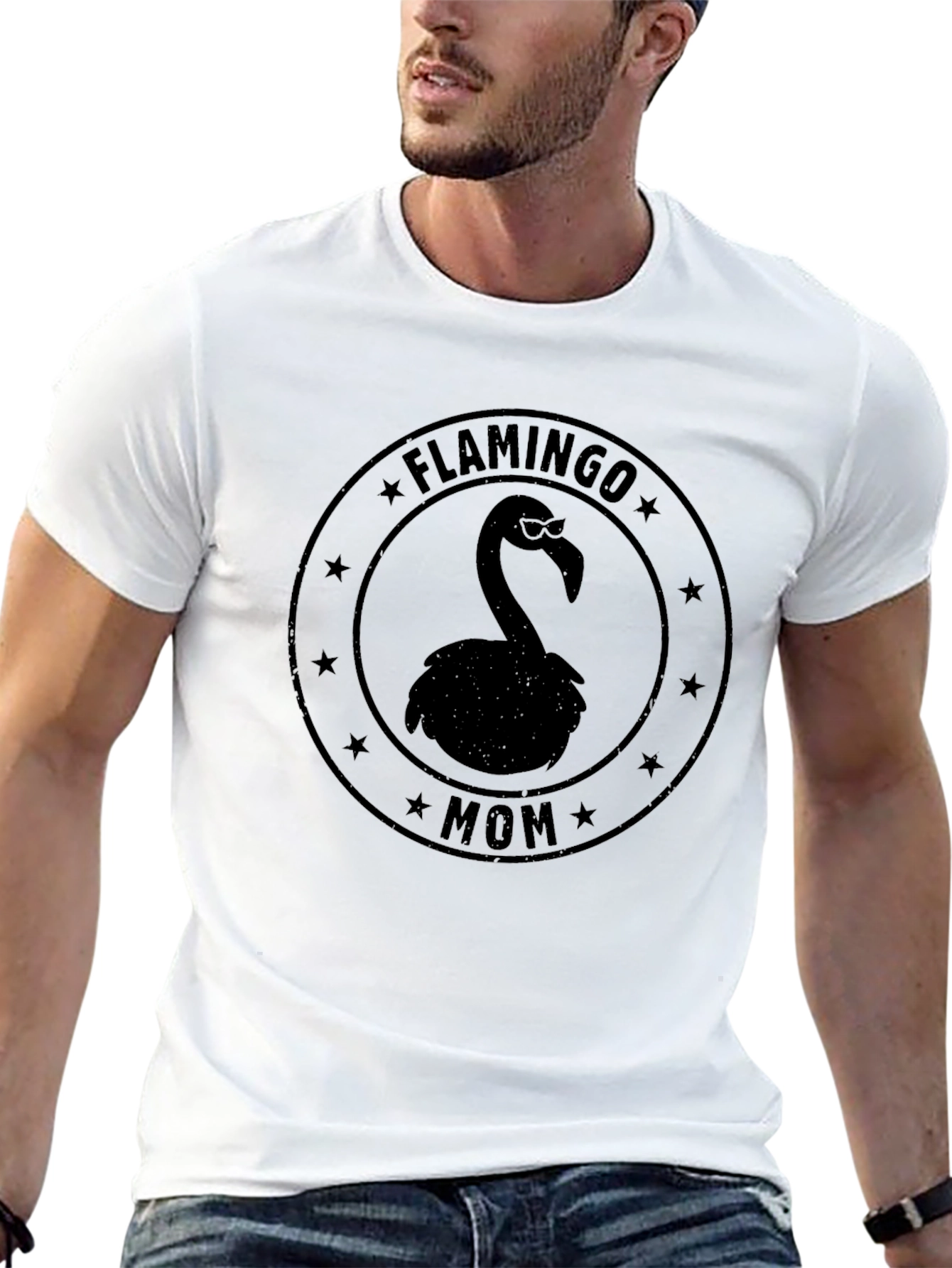 Flamingo Mom Graphic Tee - Unisex Black T-Shirt