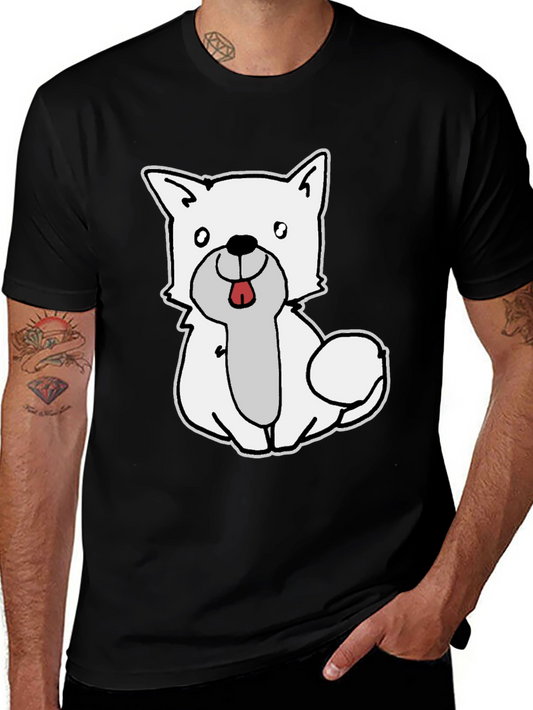Cute Dog Graphic Black T-Shirt