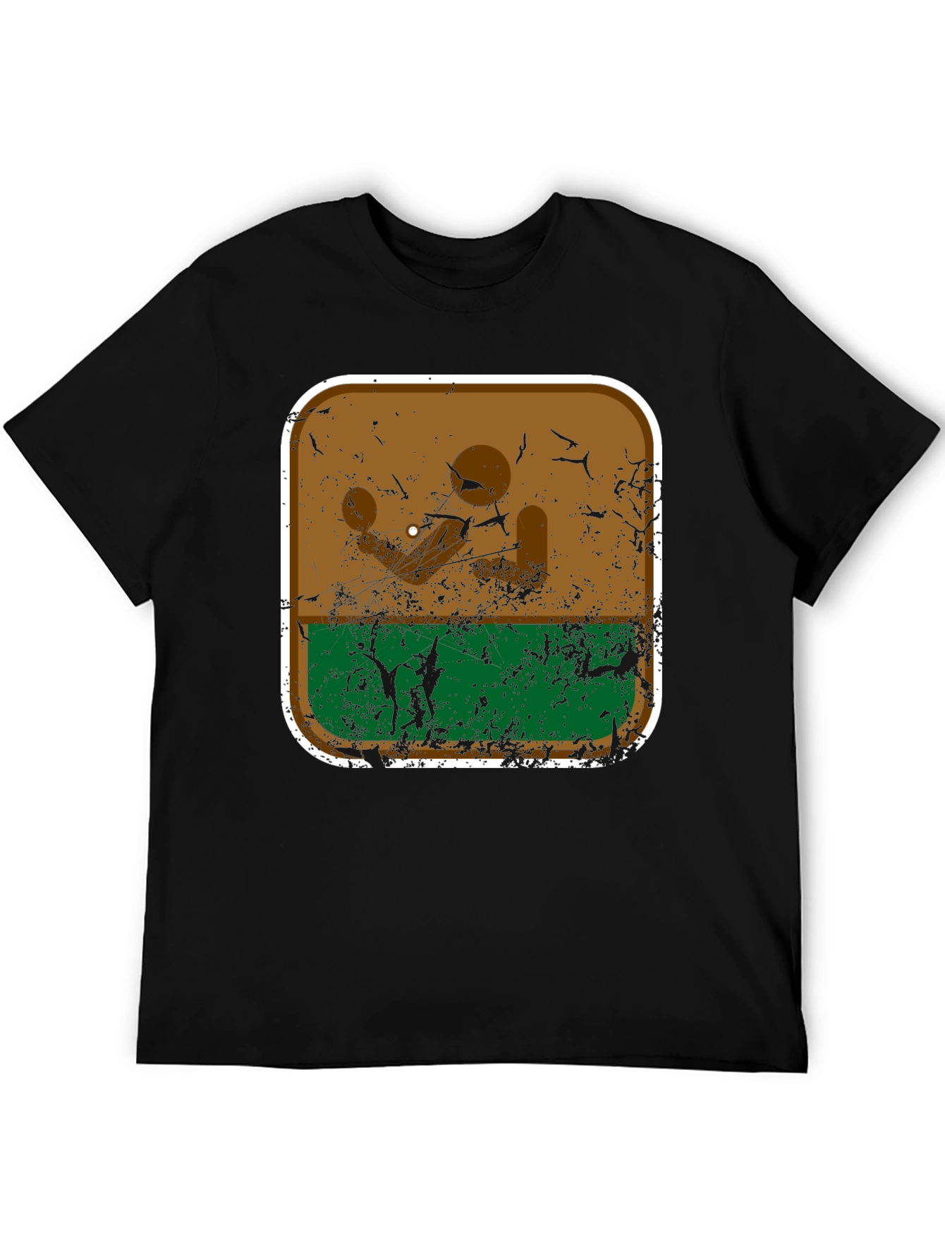 Retro Desert Landscape Graphic Tee - Black Cotton Blend