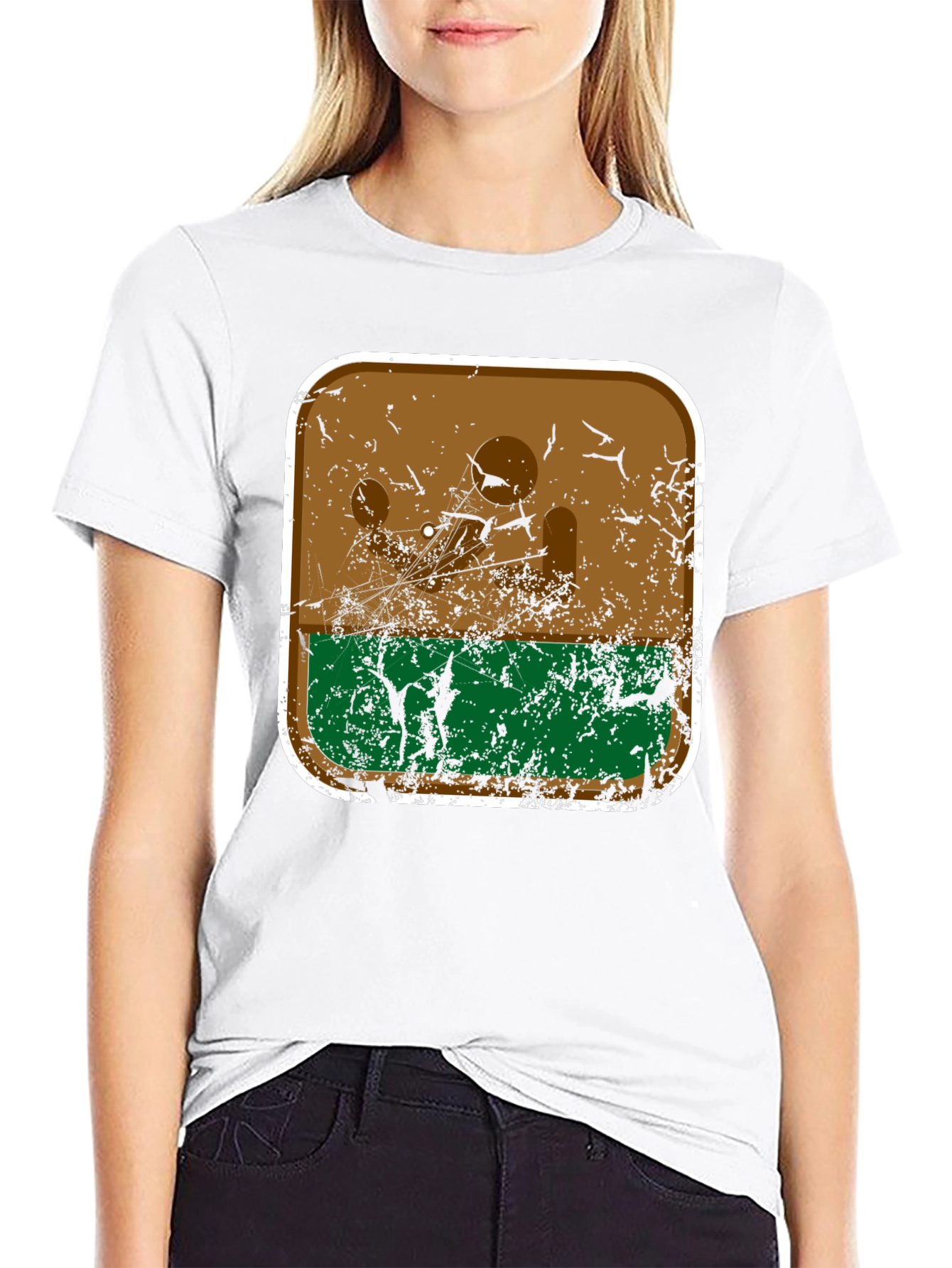 Retro Desert Landscape Graphic Tee - Black Cotton Blend