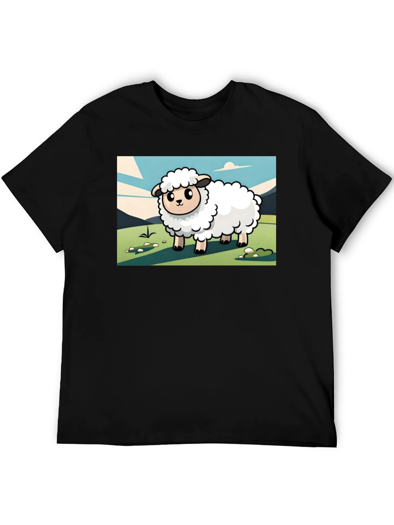 Cartoon Sheep Graphic T-Shirt