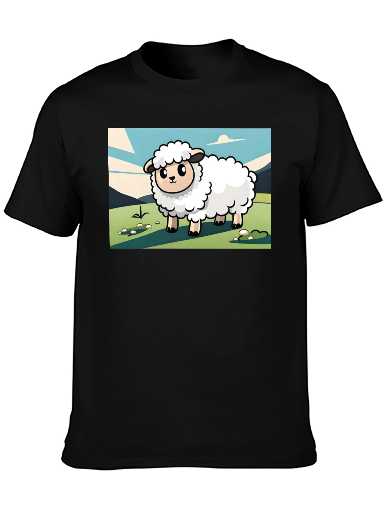 Cartoon Sheep Graphic T-Shirt