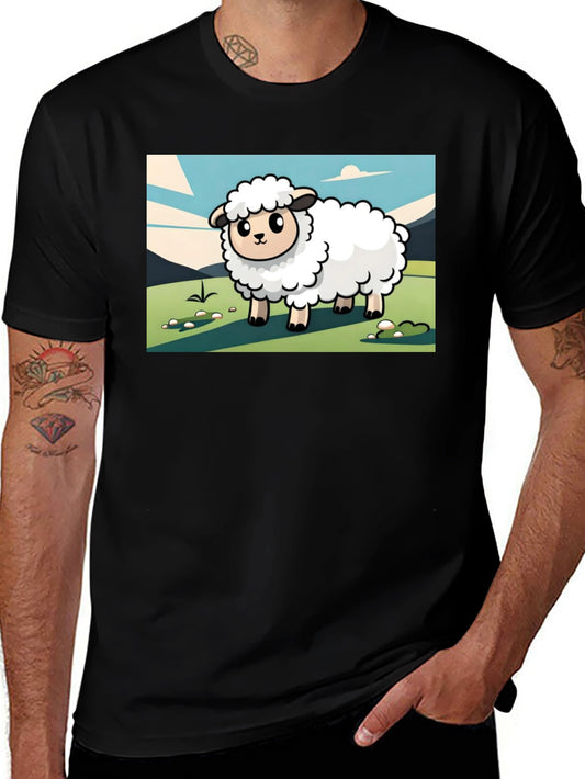 Cartoon Sheep Graphic T-Shirt