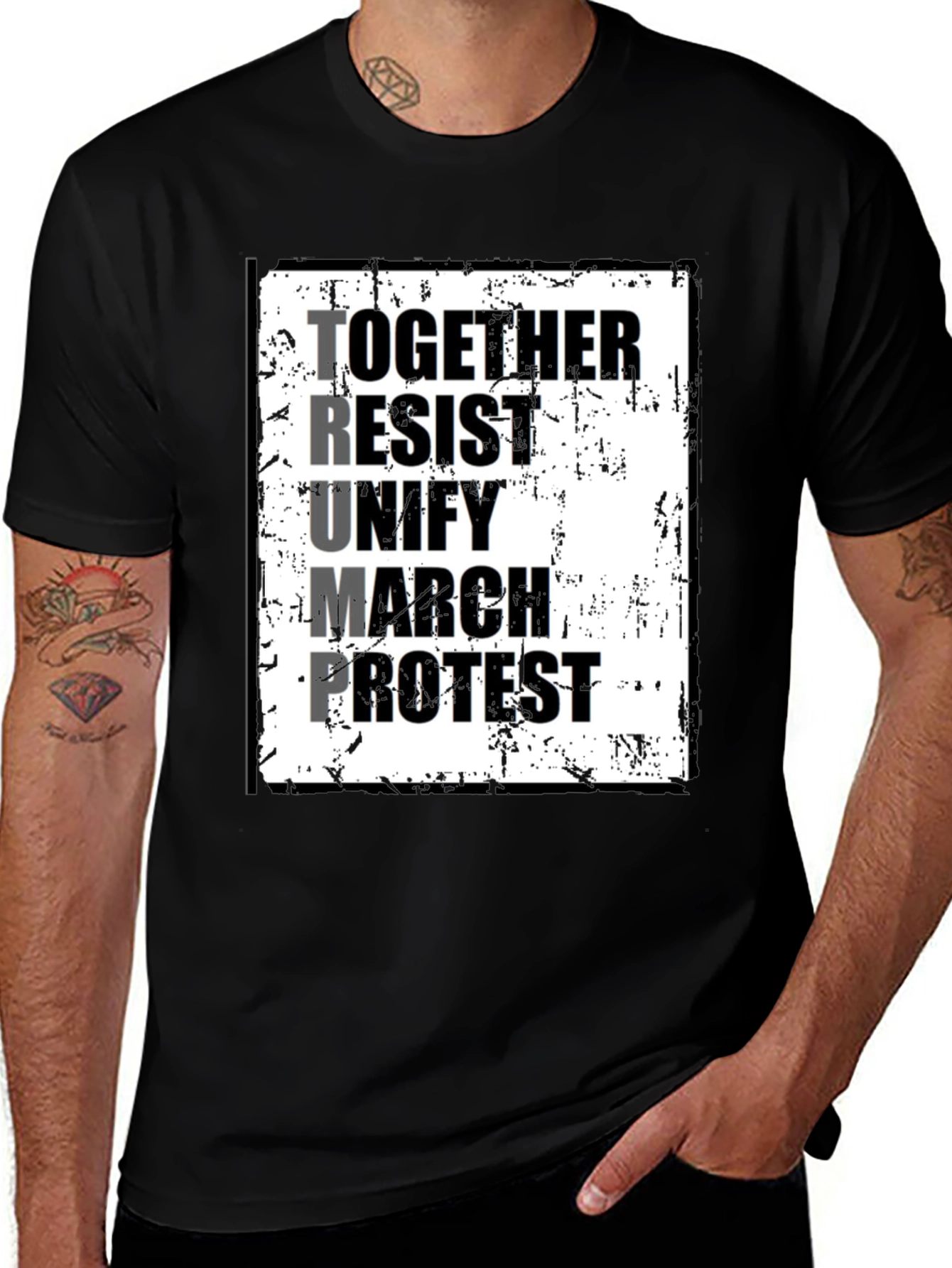 Political Statement T-Shirt: Together Resist Trump