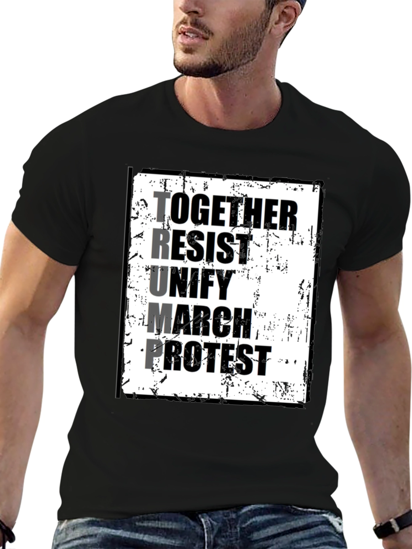 Political Statement T-Shirt: Together Resist Trump