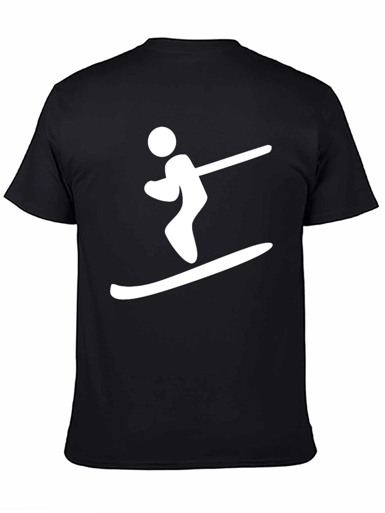 Skiing Man Black T-Shirt