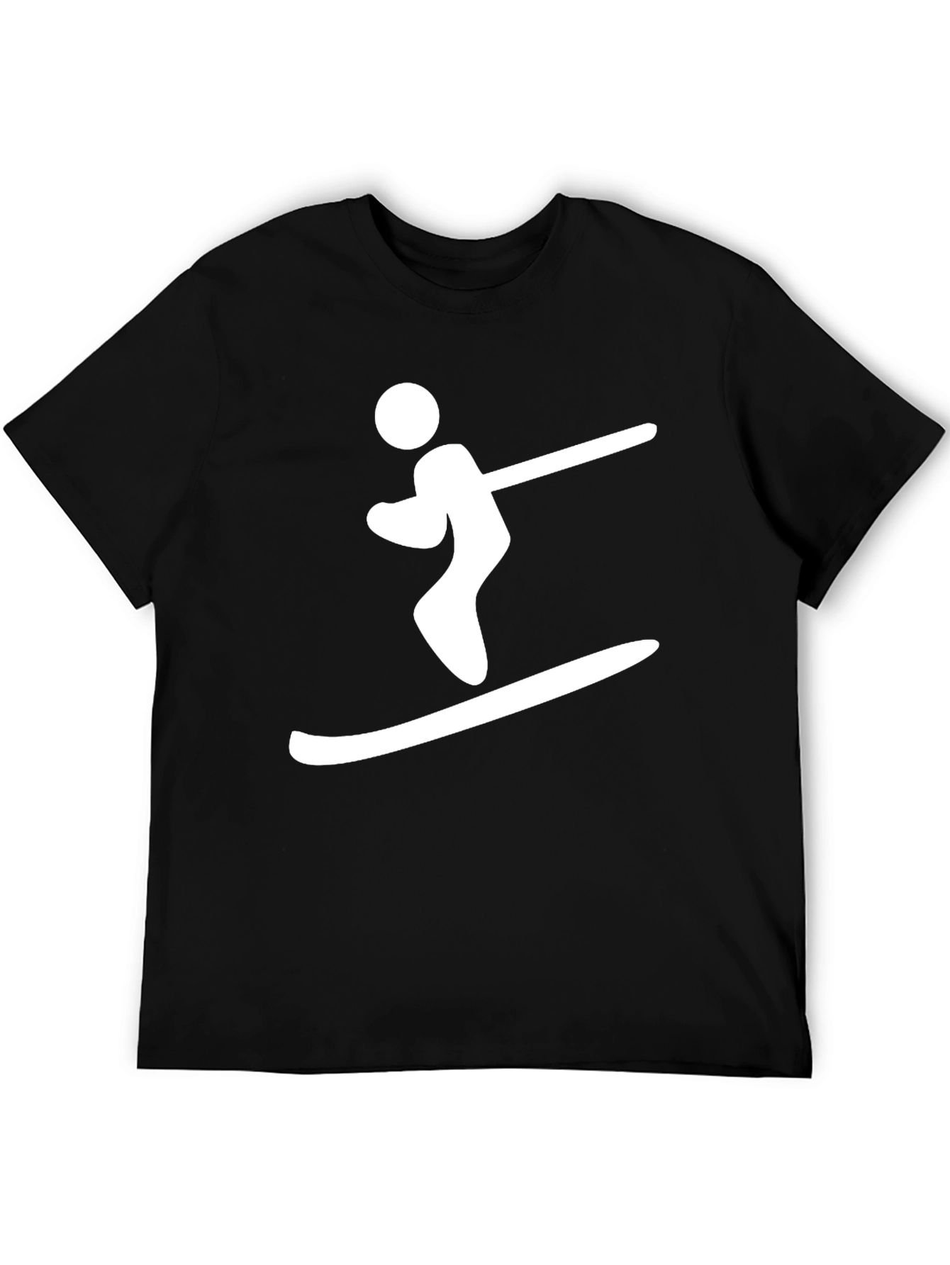Skiing Man Black T-Shirt