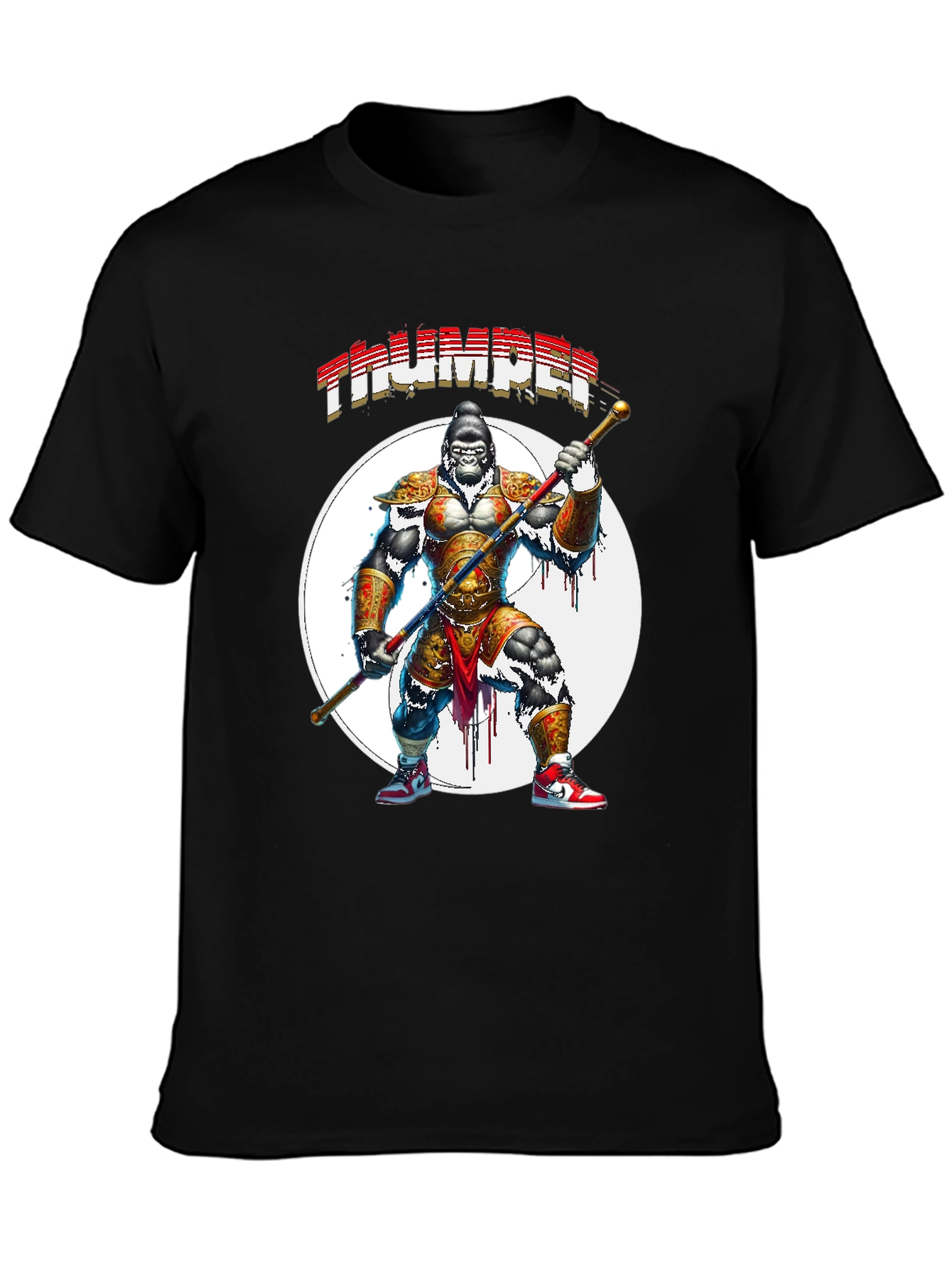 Thumper Gorilla Warrior Black T-Shirt