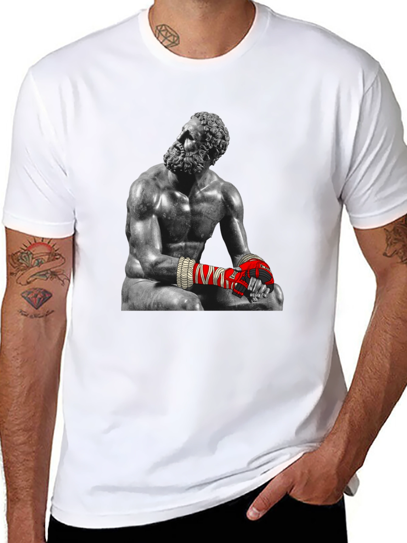 The Boxer Statue Graphic Tee - Unique Design