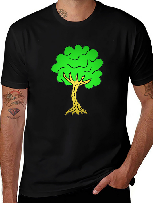 Cartoon Tree Black T-Shirt
