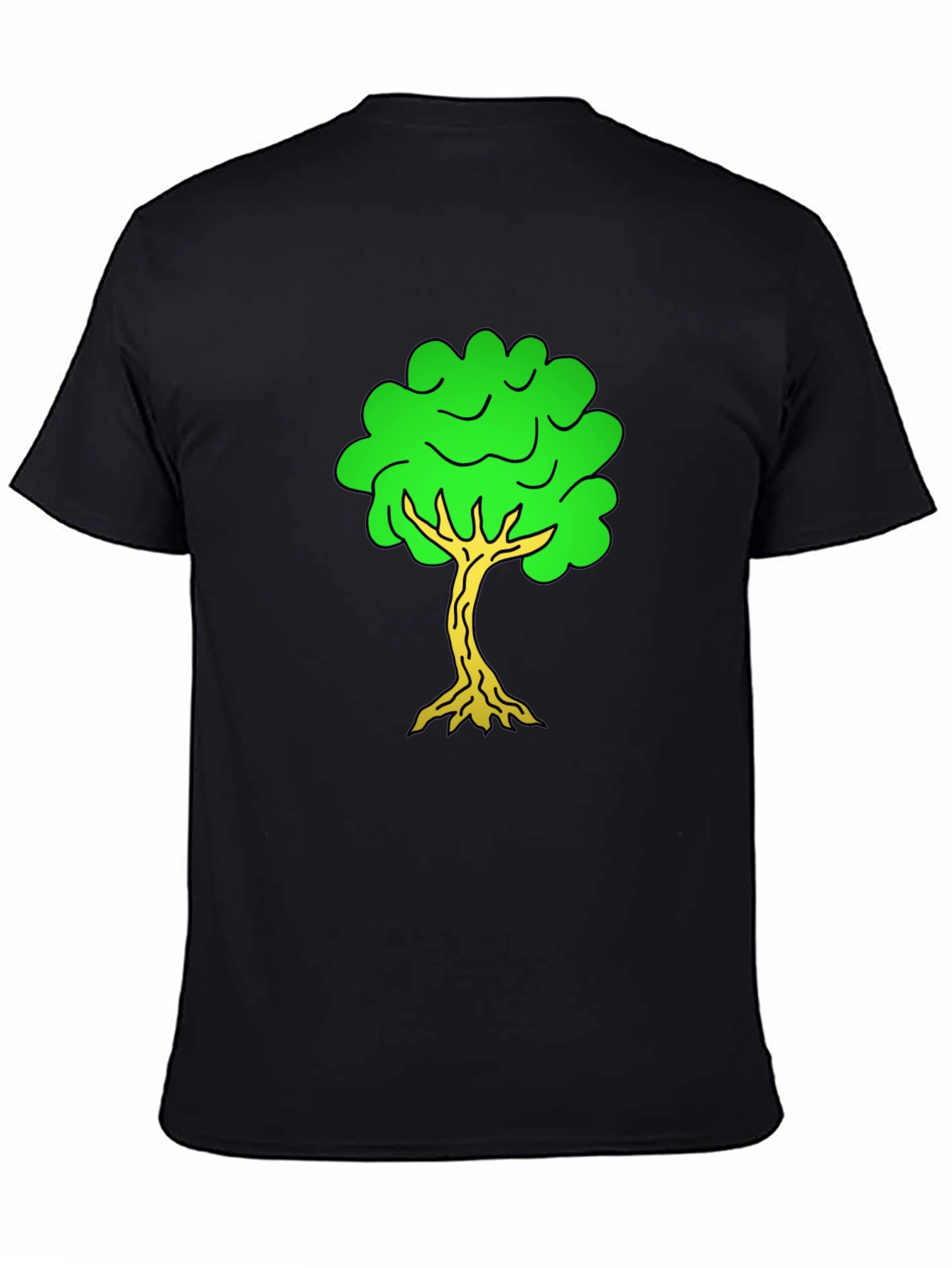 Cartoon Tree Black T-Shirt
