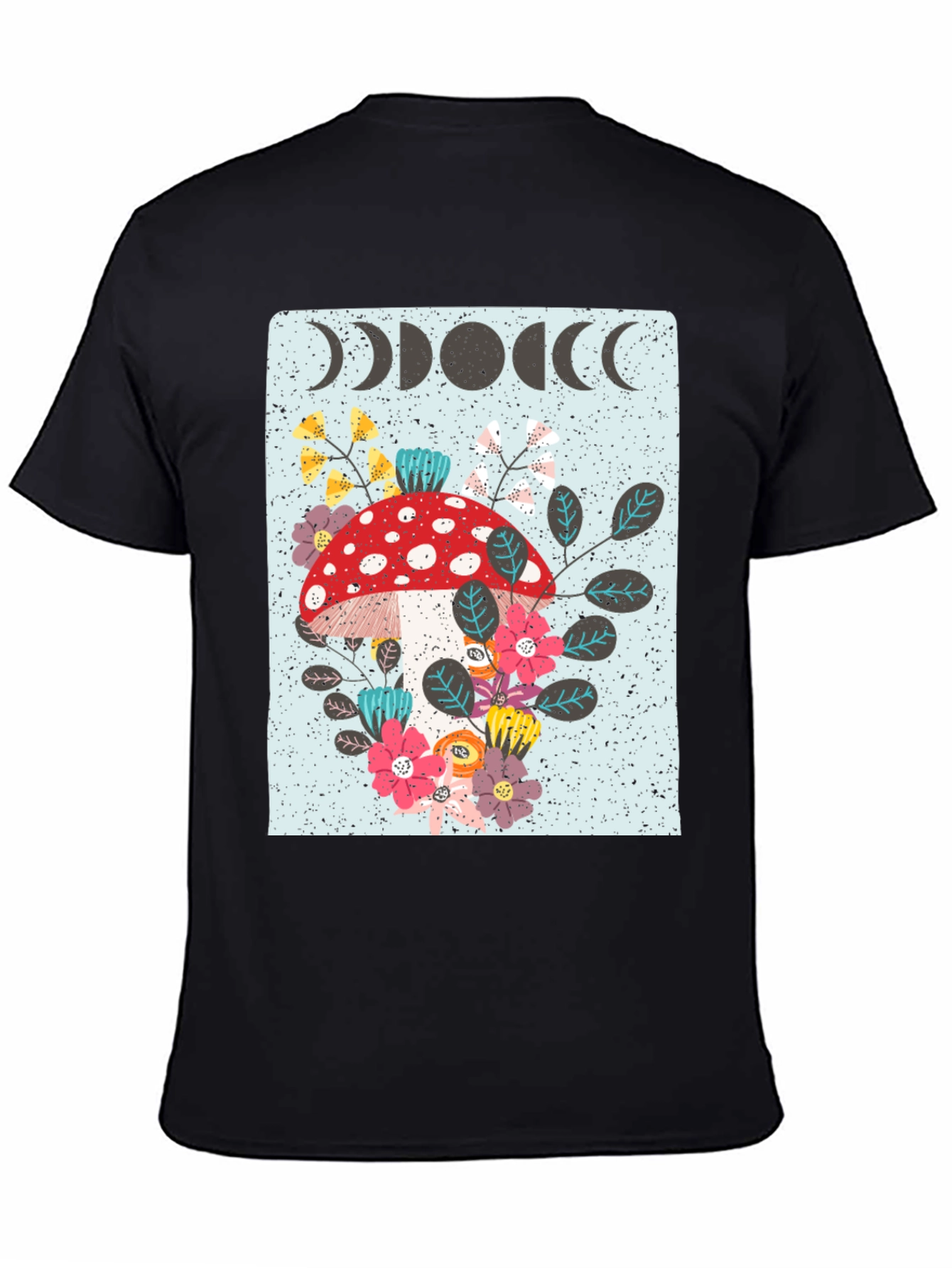 Mushroom Moon Phase Graphic Tee - Nature Lover Shirt