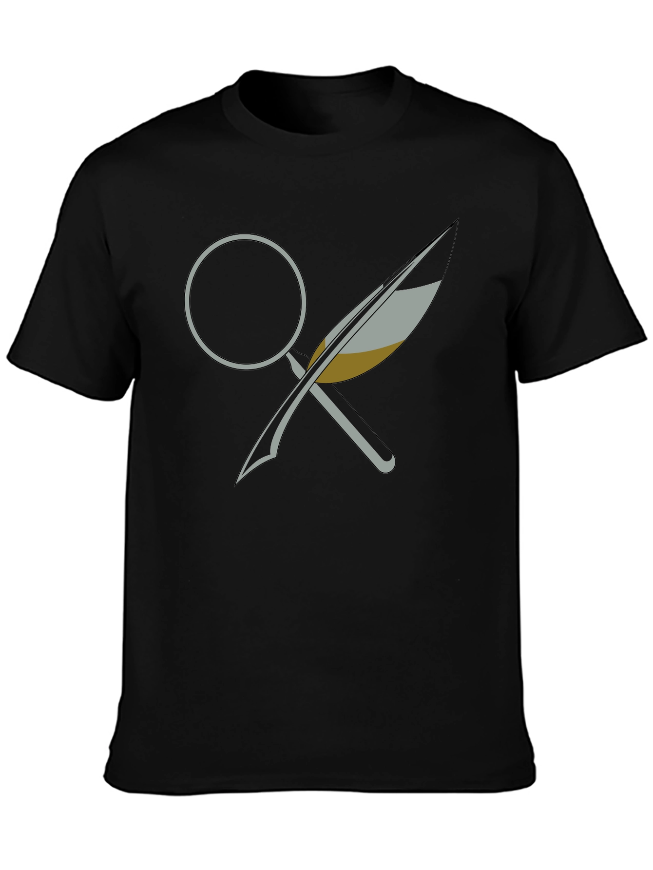 Magnifying Glass and Quill Graphic T-Shirt
