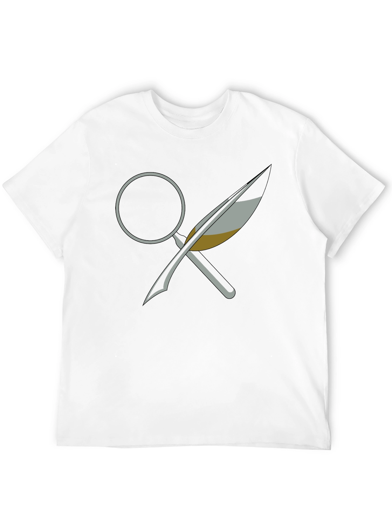 Magnifying Glass and Quill Graphic T-Shirt