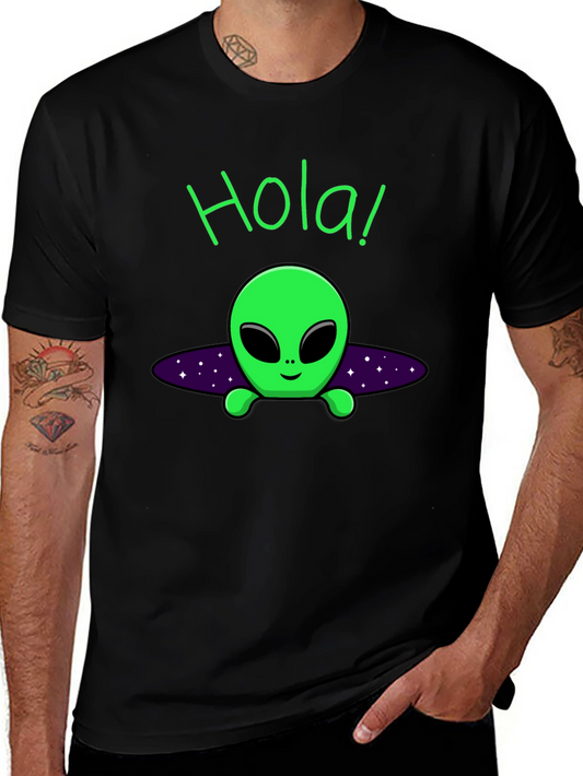 Hola Alien Graphic T-Shirt - Black