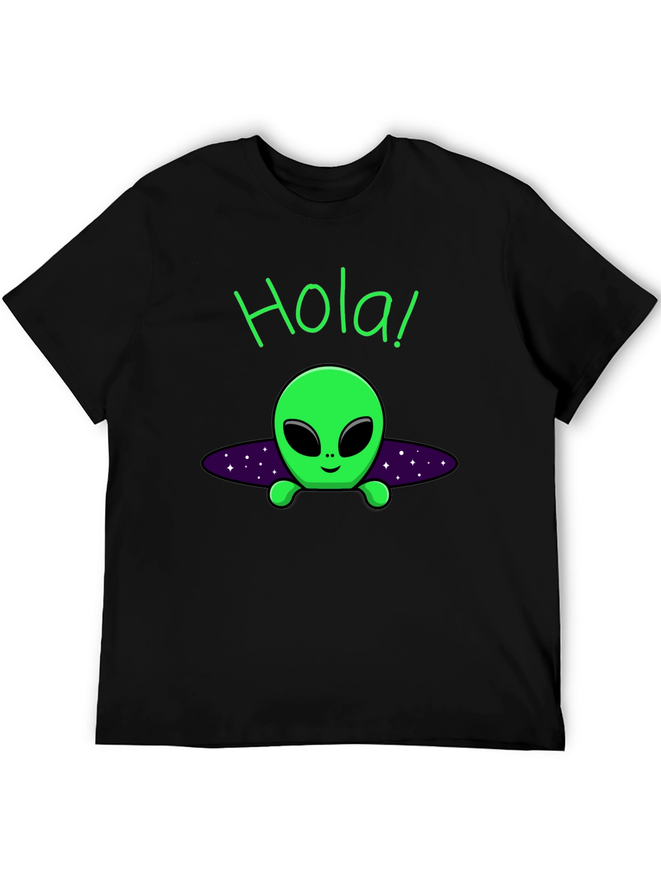 Hola Alien Graphic T-Shirt - Black