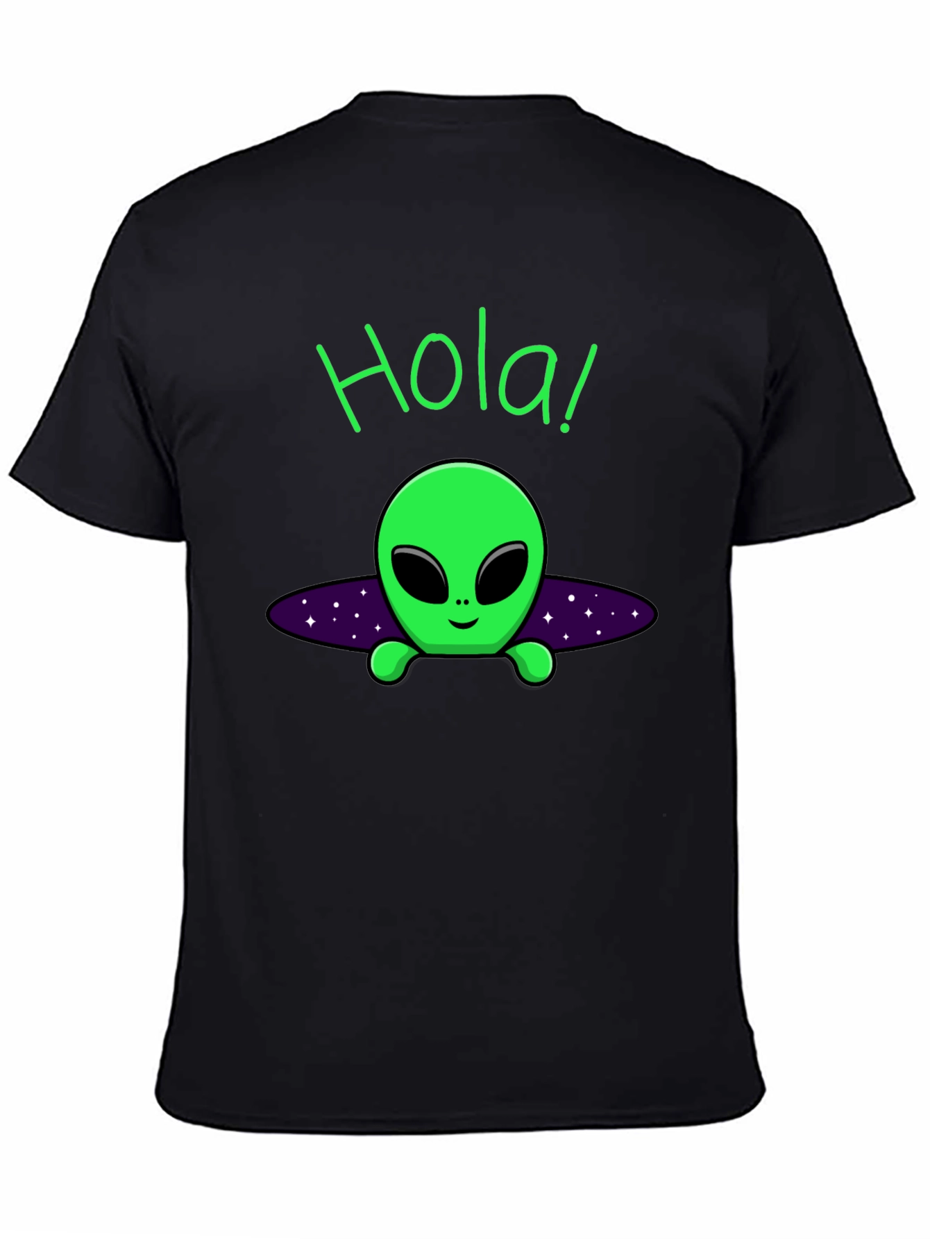Hola Alien Graphic T-Shirt - Black