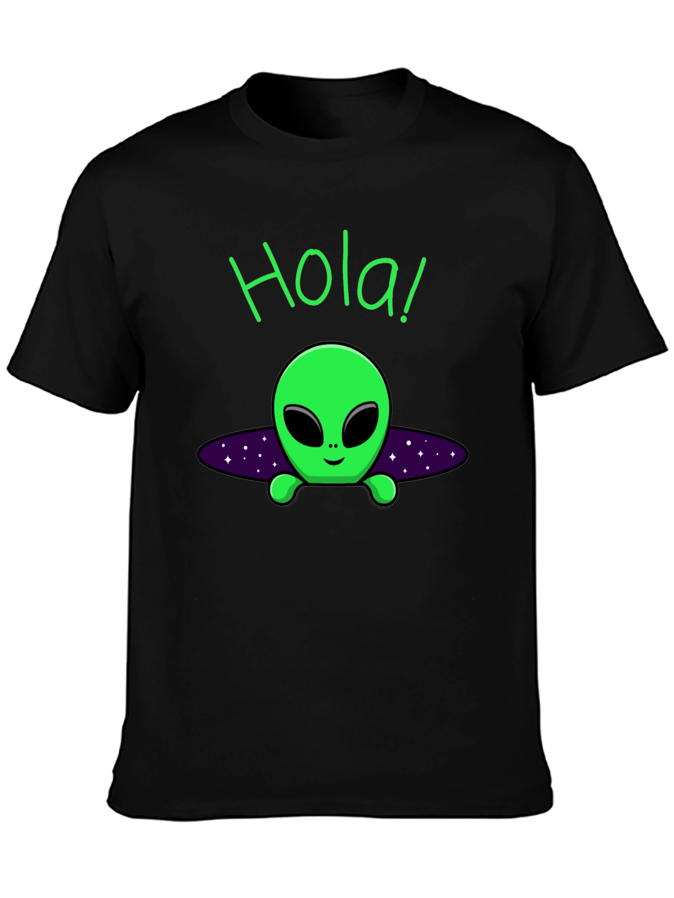 Hola Alien Graphic T-Shirt - Black